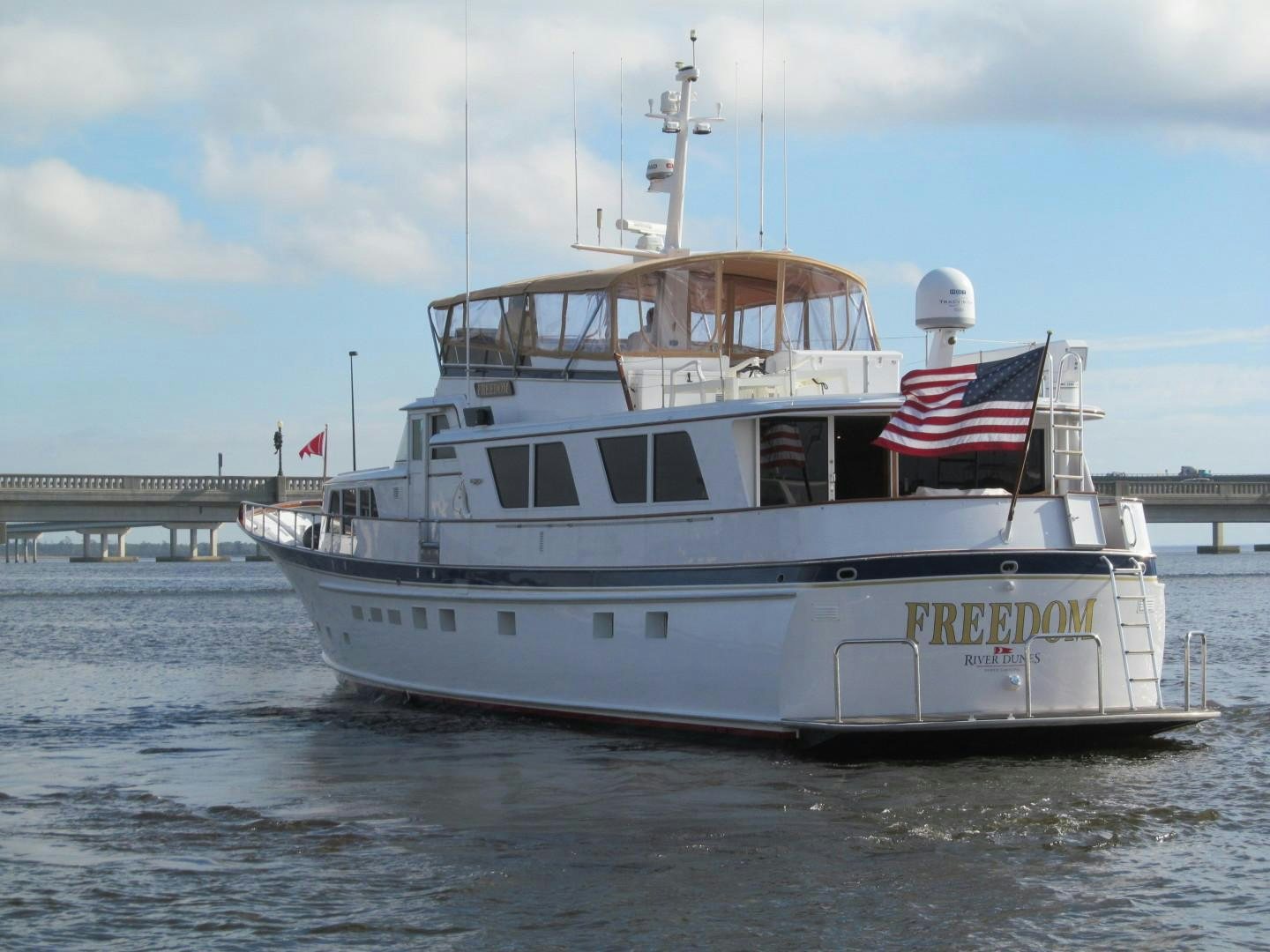 a boat on the water aboard FREEDOM Yacht for Sale
