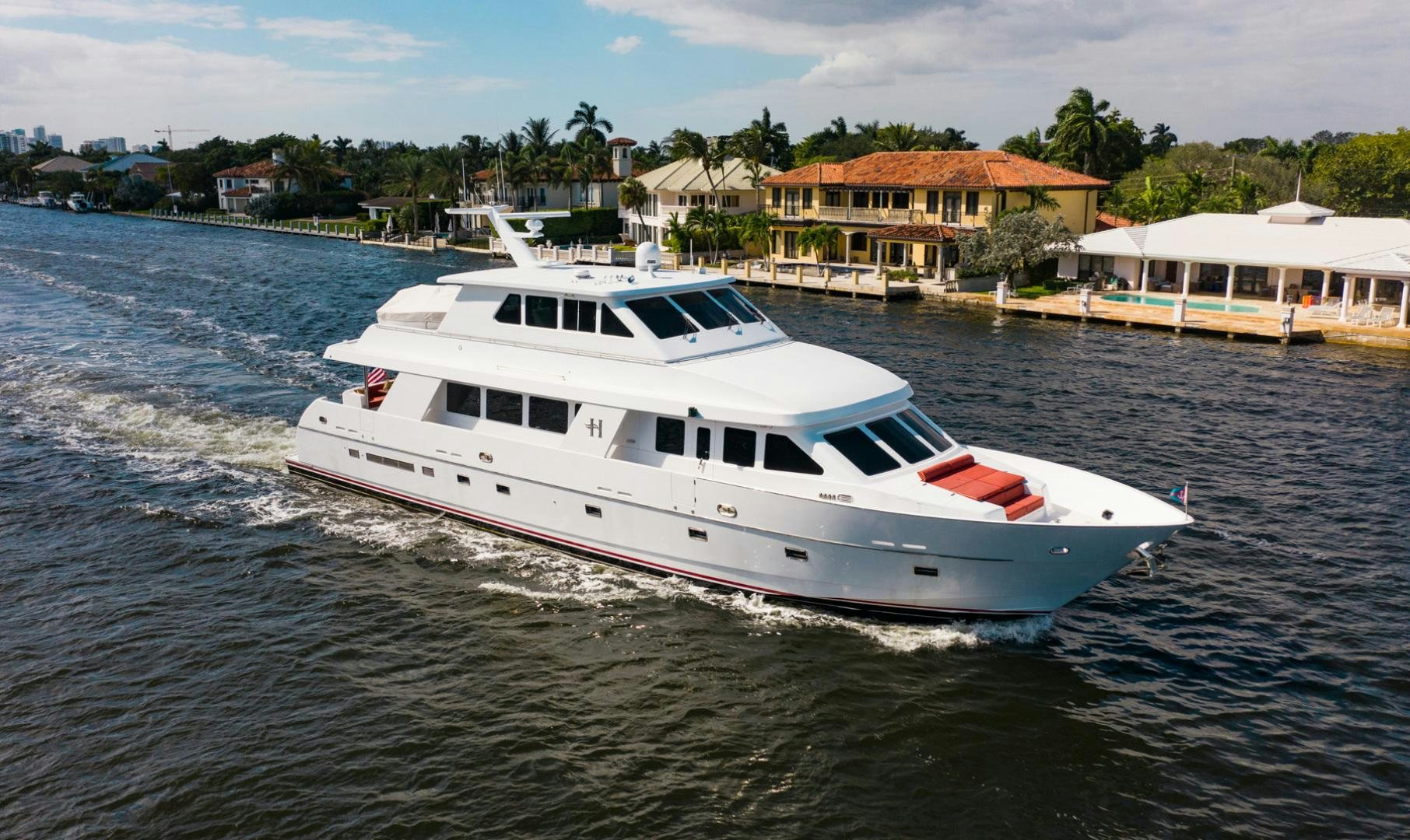 a white boat on the water aboard BOXES II Yacht for Sale