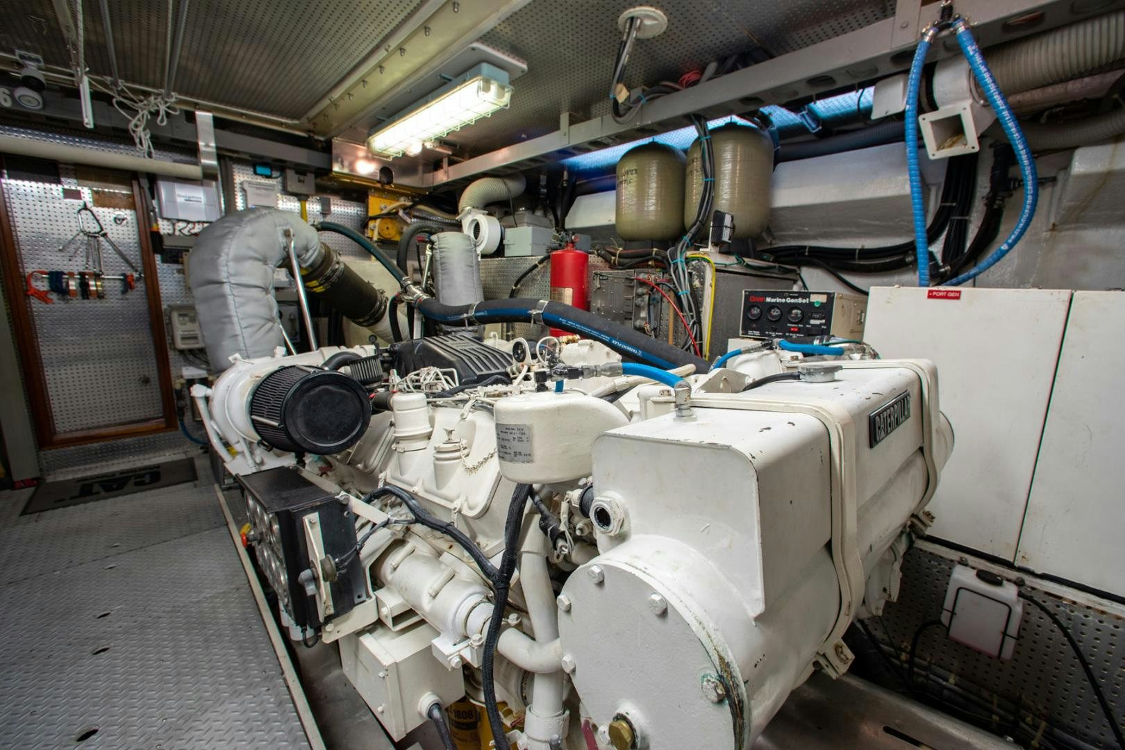 a large machine in a factory aboard BOXES II Yacht for Sale