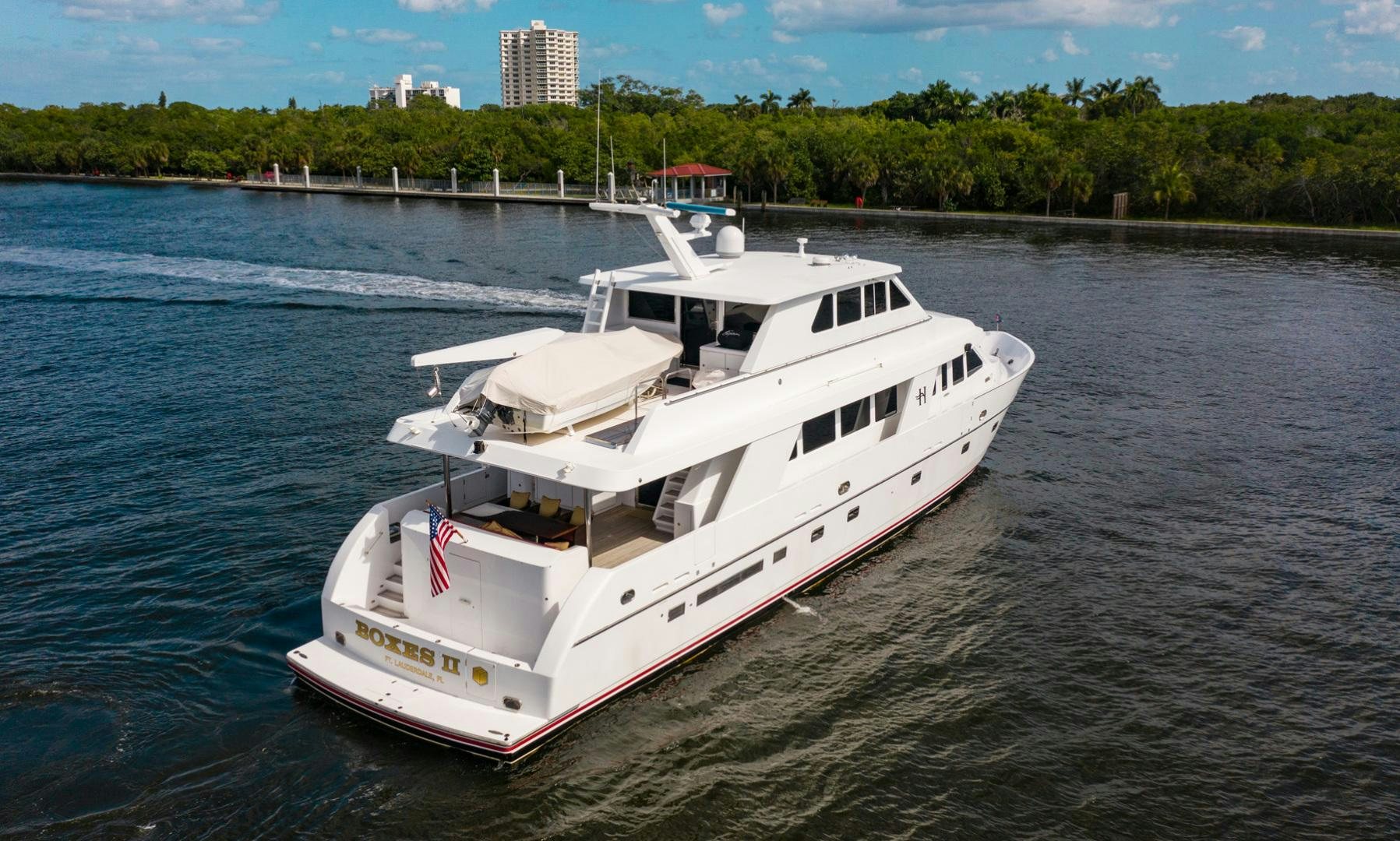 a boat on the water aboard BOXES II Yacht for Sale
