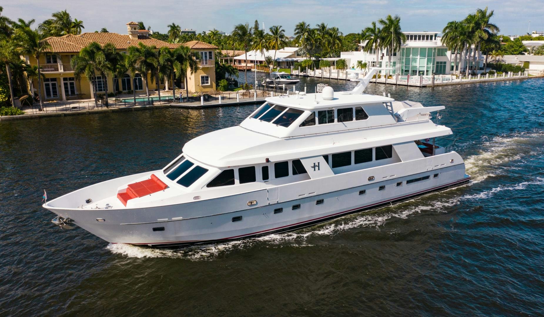 a white boat in the water aboard BOXES II Yacht for Sale