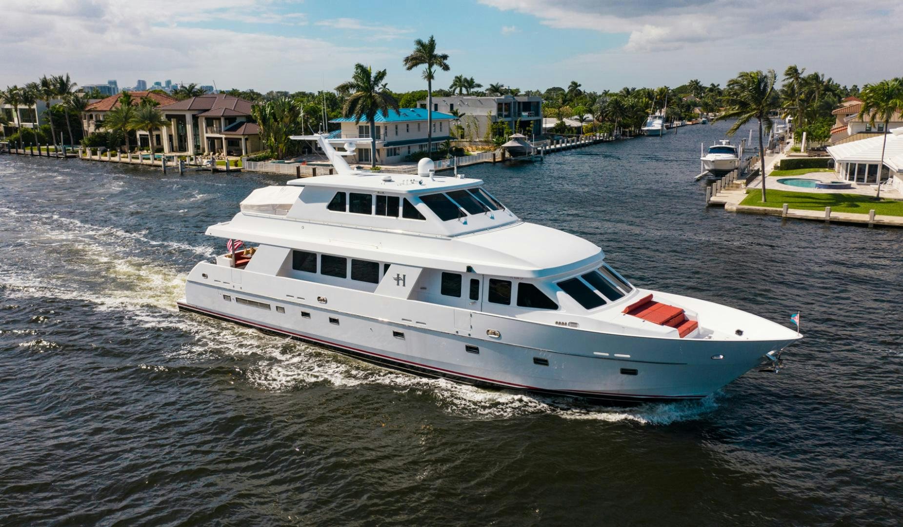 a white boat in the water aboard BOXES II Yacht for Sale