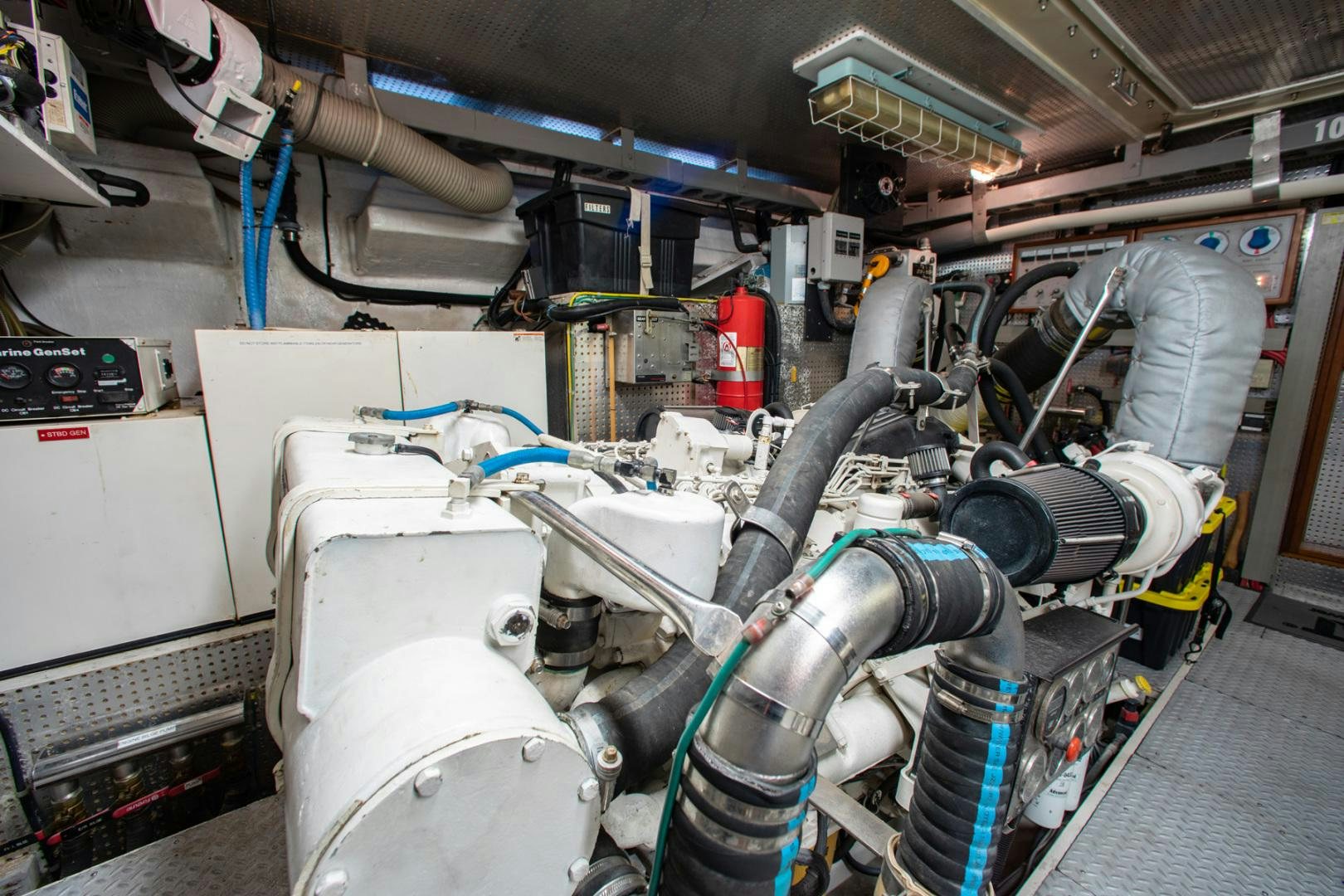 a machine with pipes aboard BOXES II Yacht for Sale