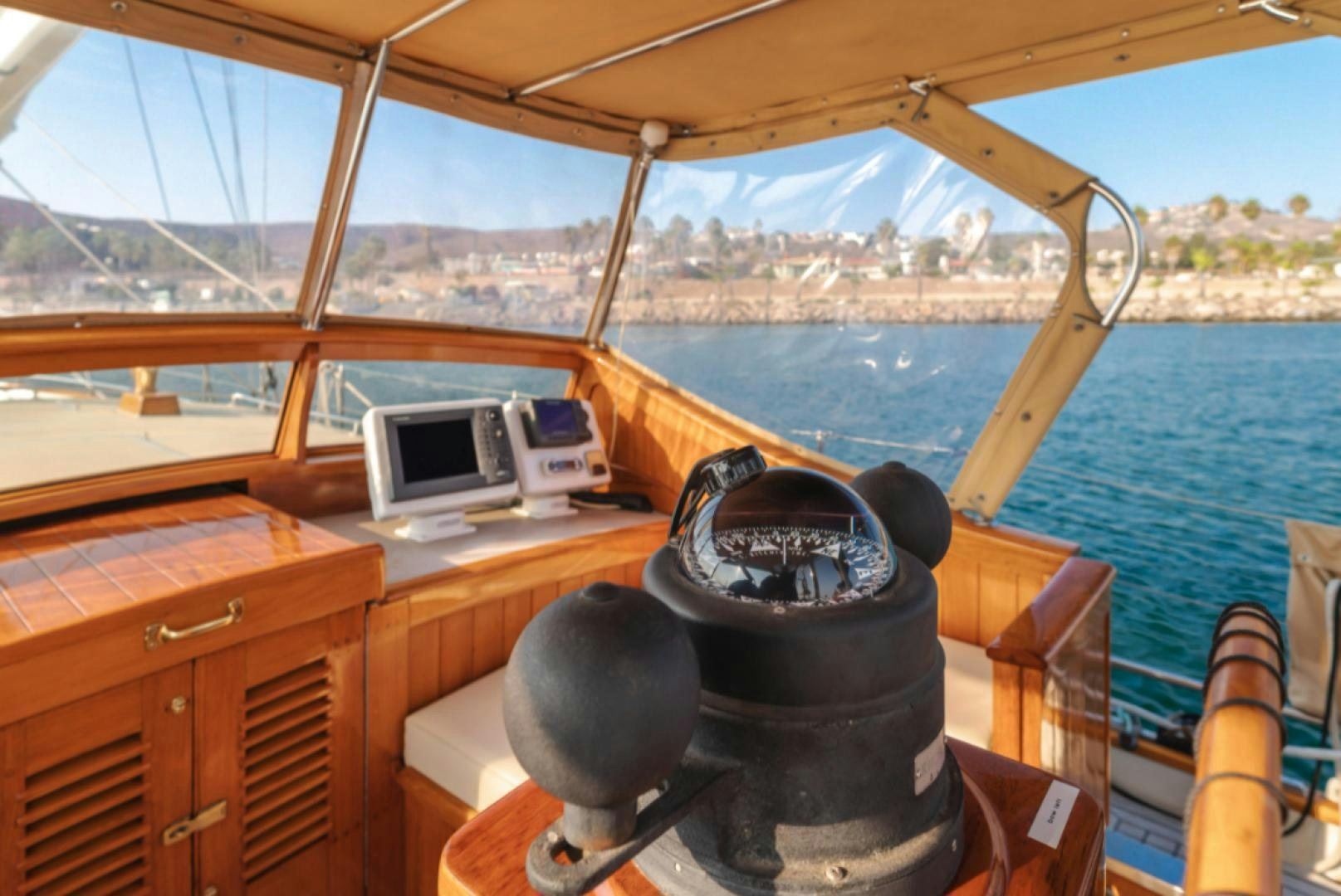 a boat with a large black object on it aboard Iolair Mara Yacht for Sale