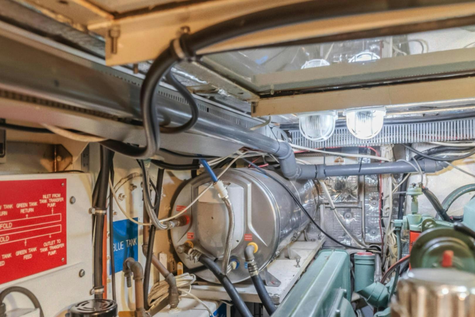 a close-up of a car engine aboard Iolair Mara Yacht for Sale