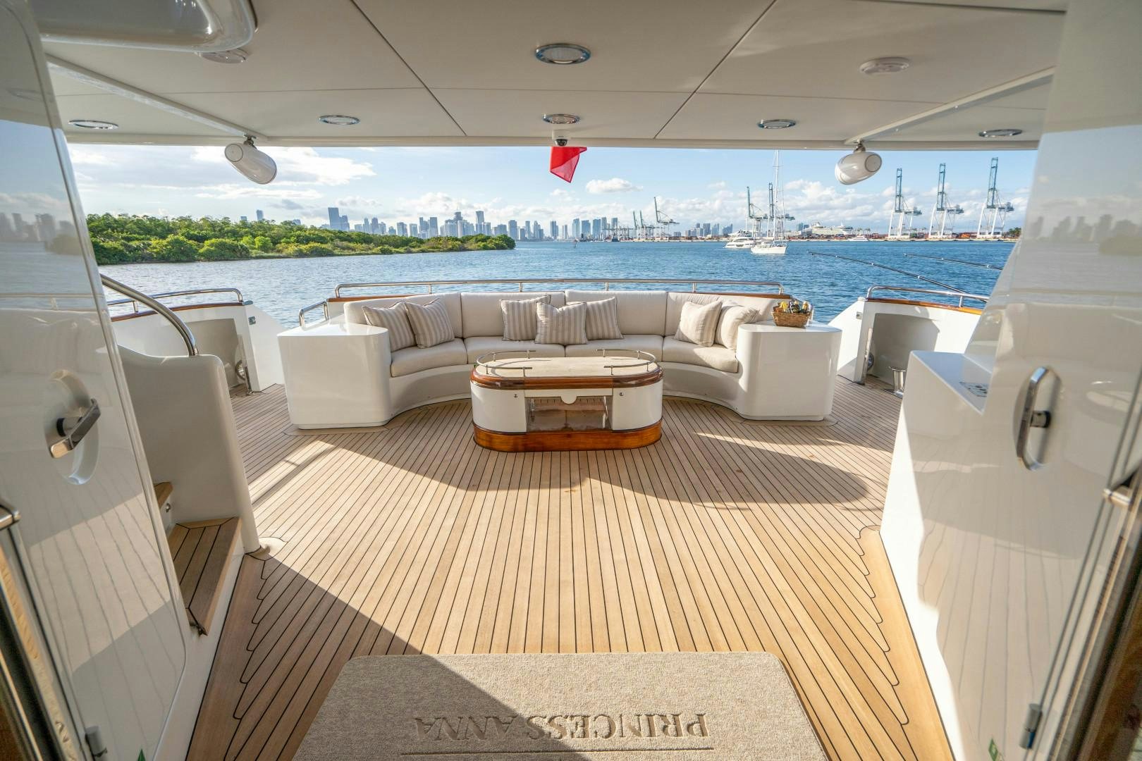 a room with a table and chairs aboard ARTEMISEA Yacht for Sale