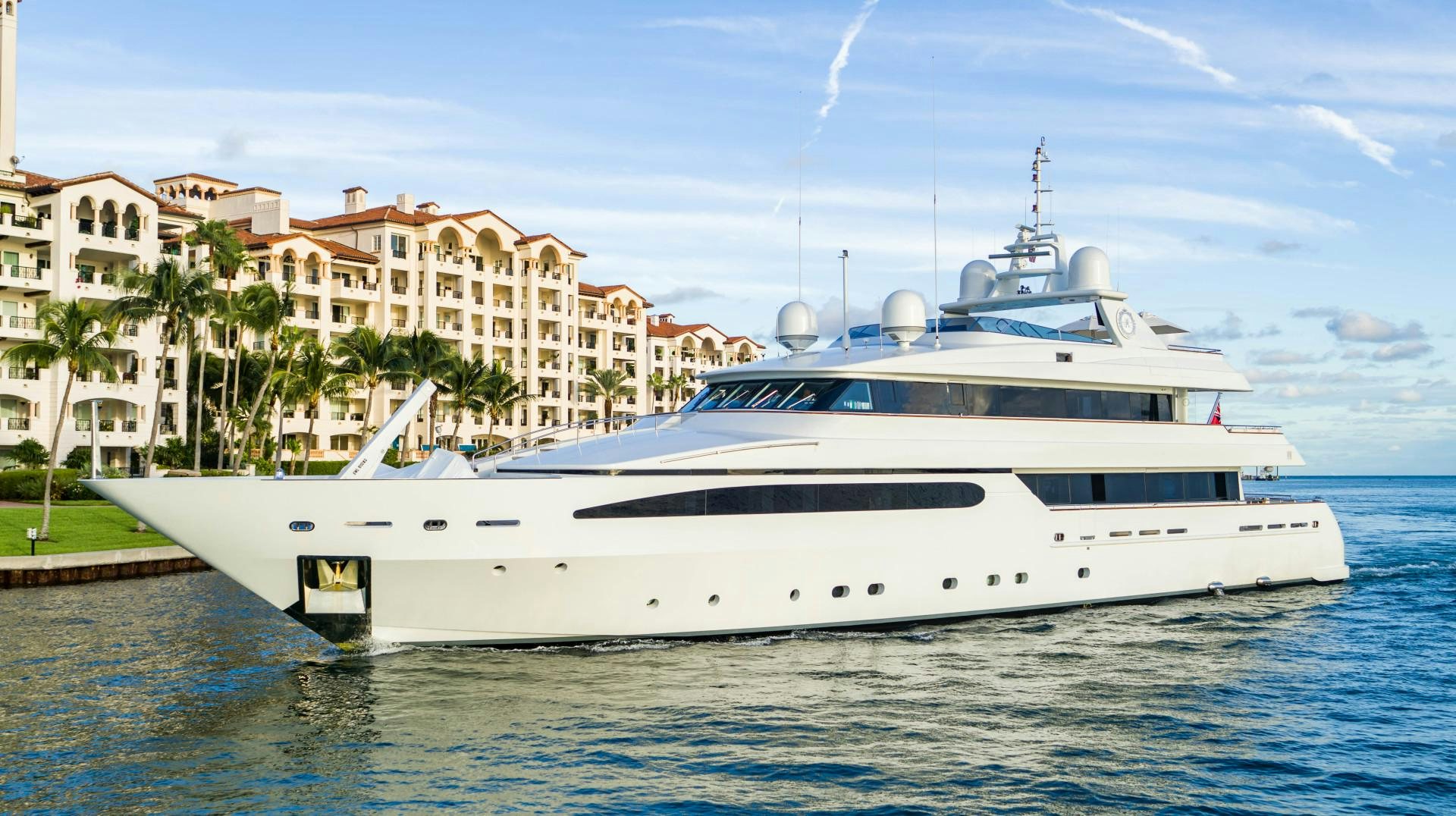 a white yacht in the water aboard ARTEMISEA Yacht for Sale