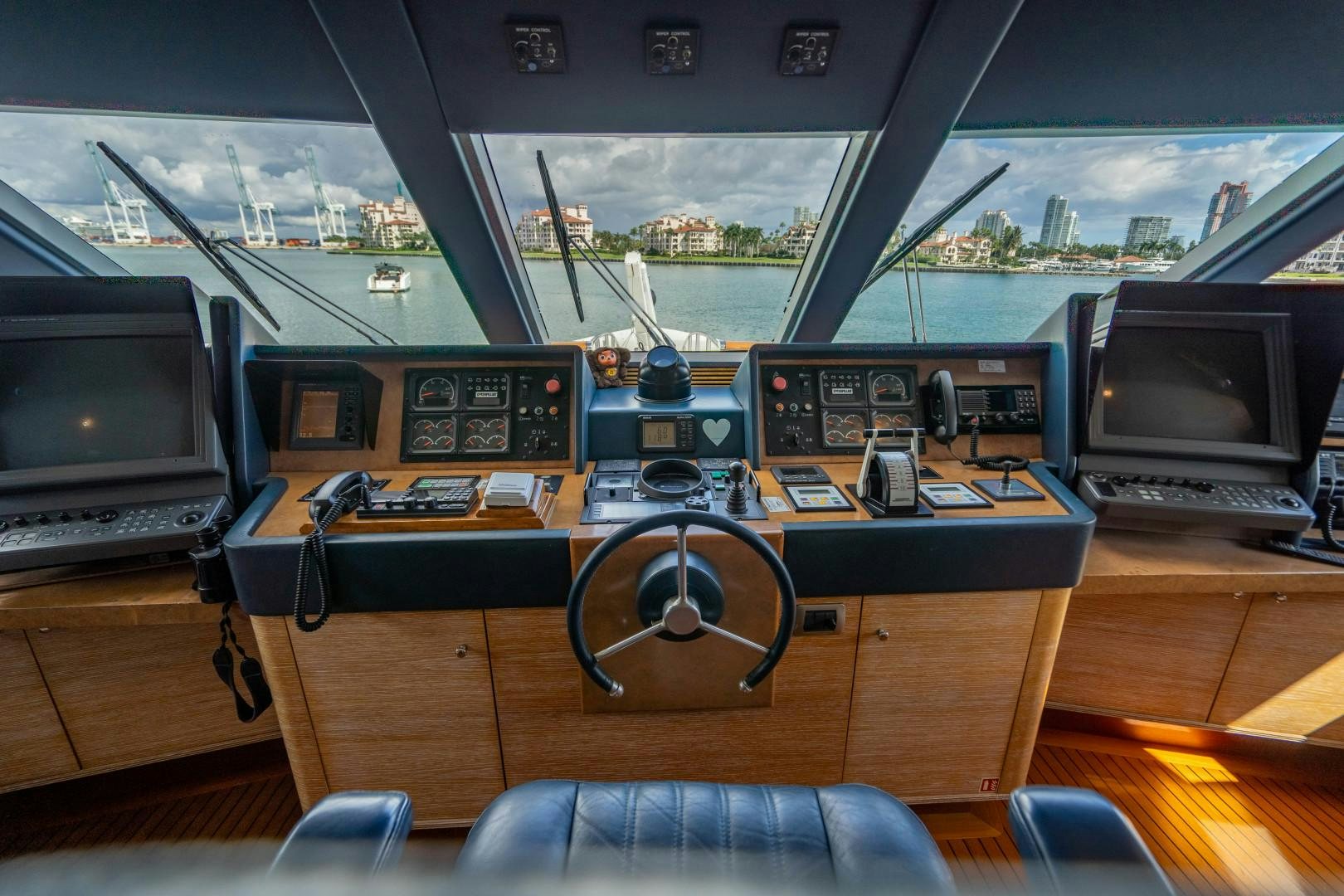 a cockpit of an airplane aboard ARTEMISEA Yacht for Sale