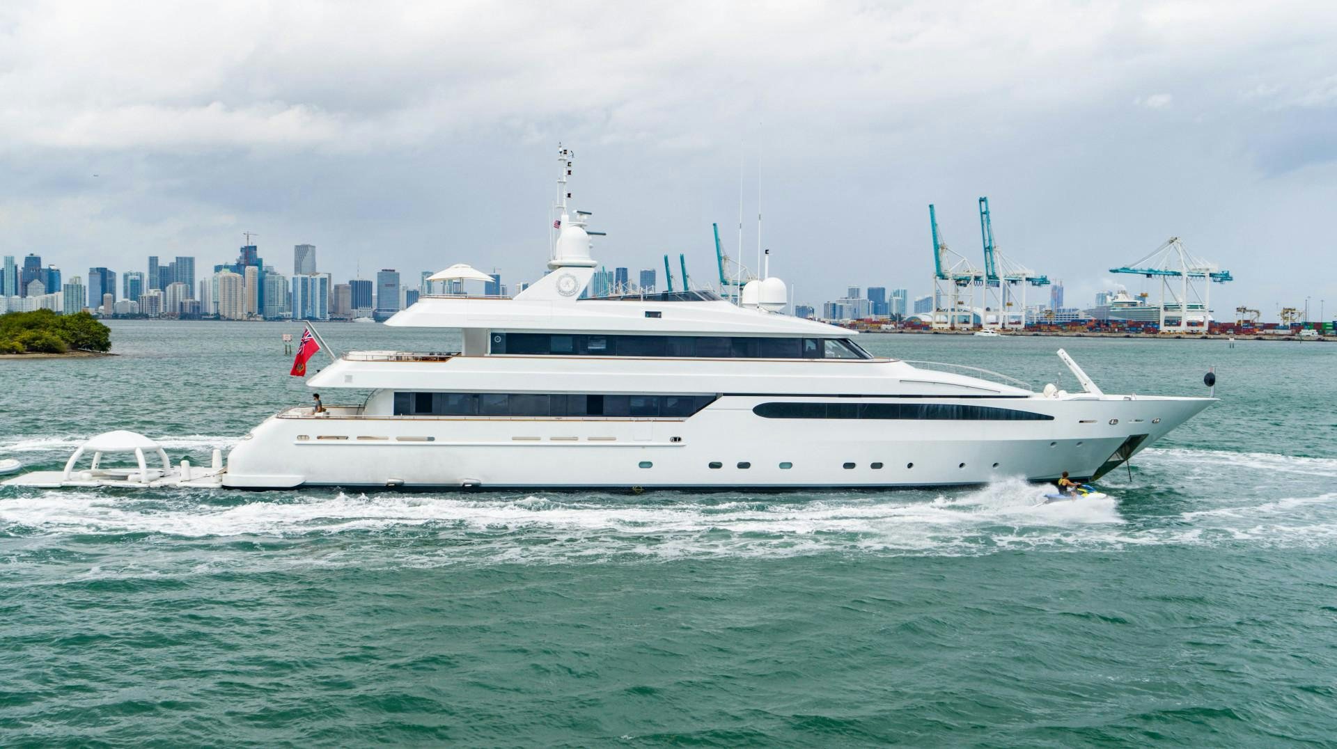 a large white boat in the water aboard ARTEMISEA Yacht for Sale