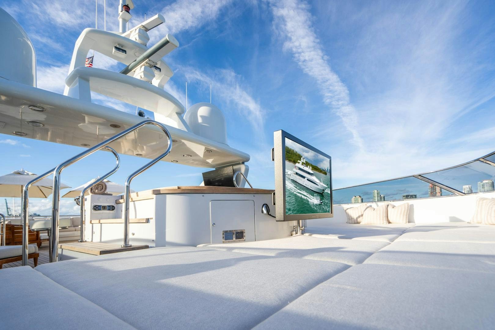 a space shuttle on a launch pad aboard ARTEMISEA Yacht for Sale