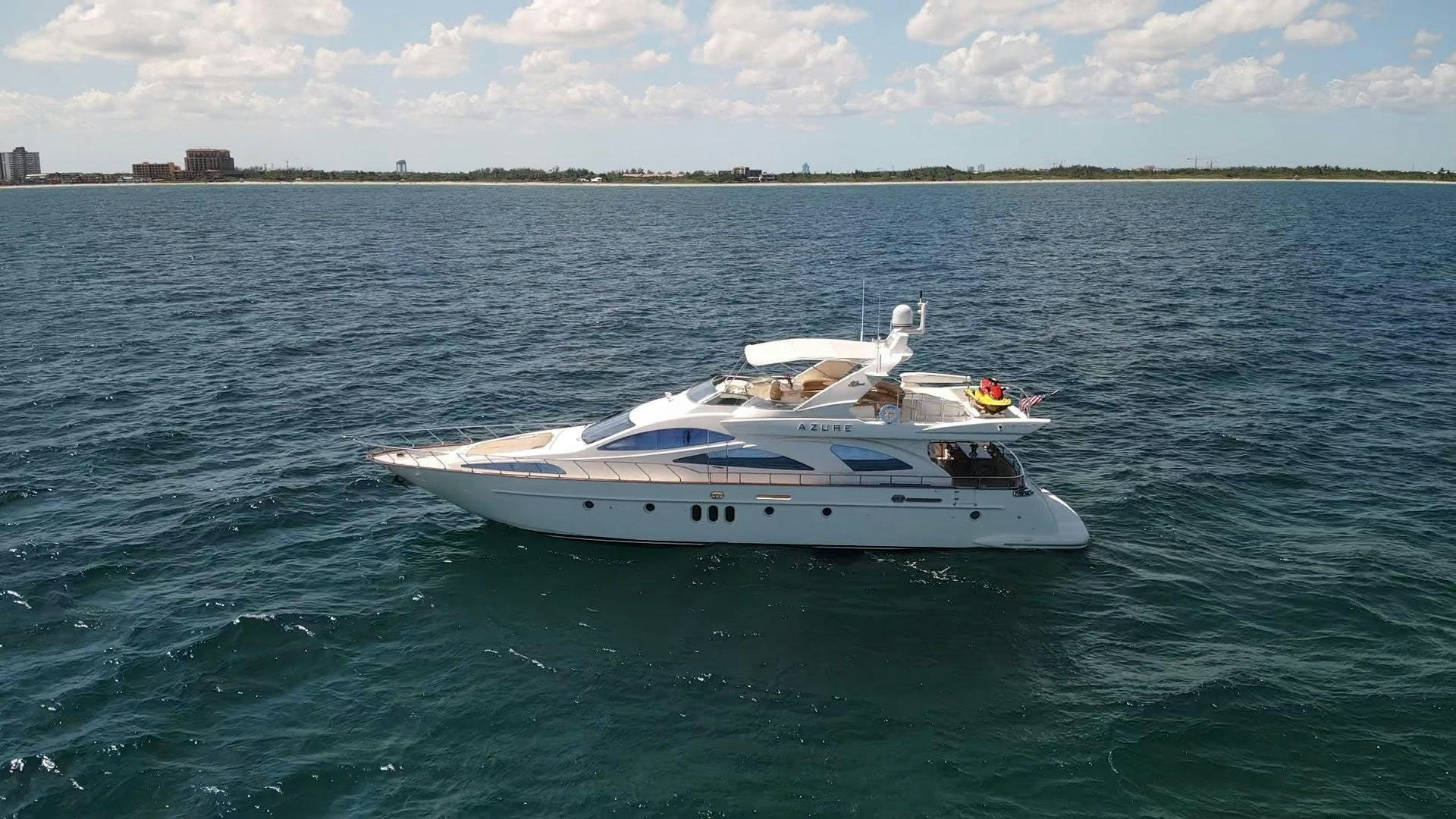 a white boat in the water aboard AZURE Yacht for Sale