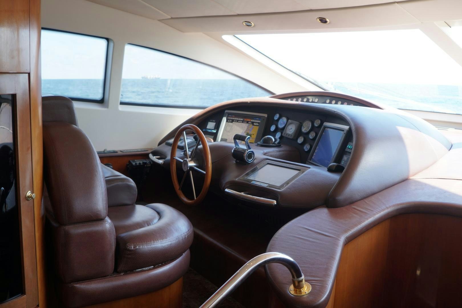 the interior of a car aboard AZURE Yacht for Sale