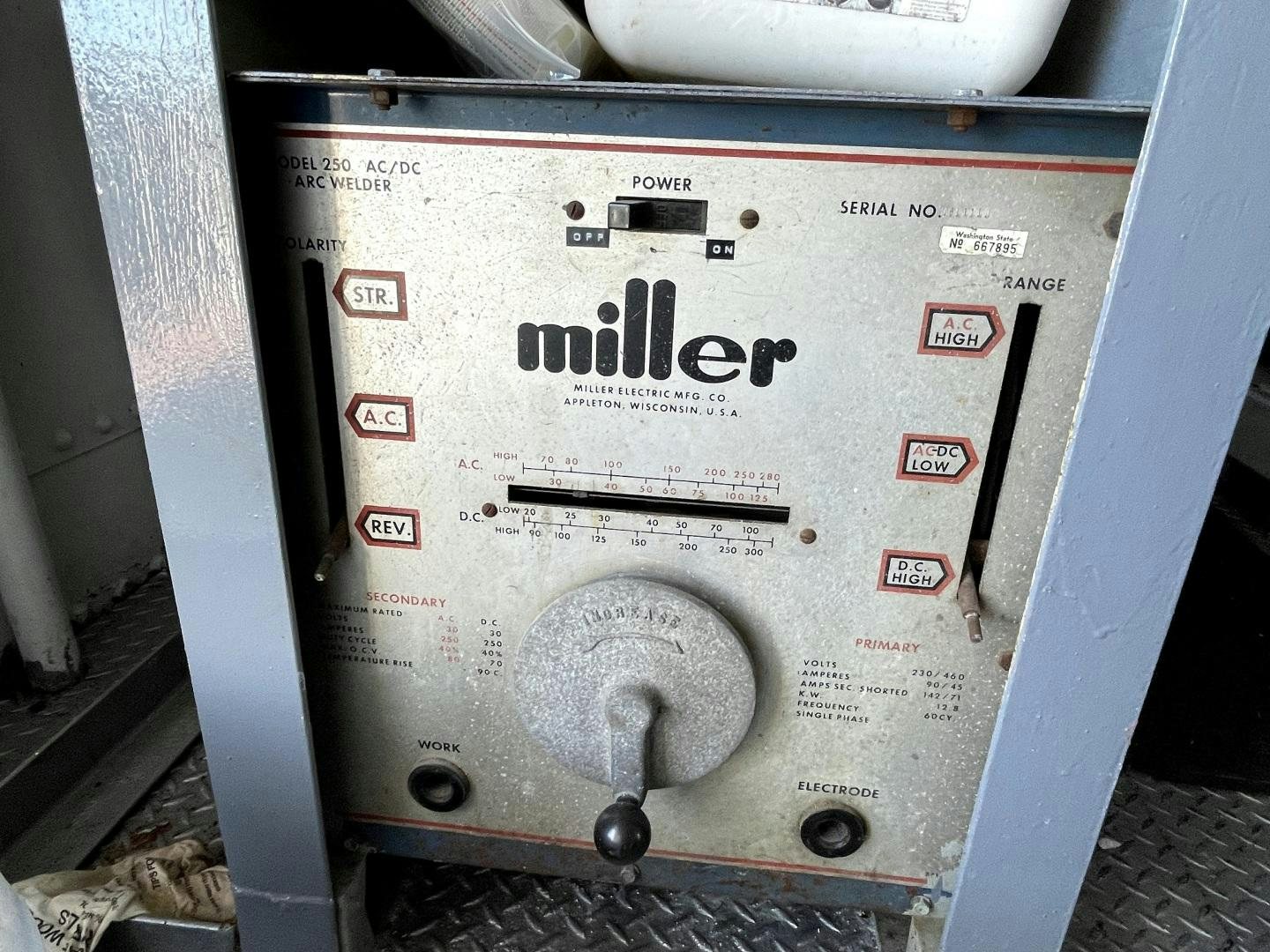 a metal box with a label on it aboard SACAJAWEA Yacht for Sale