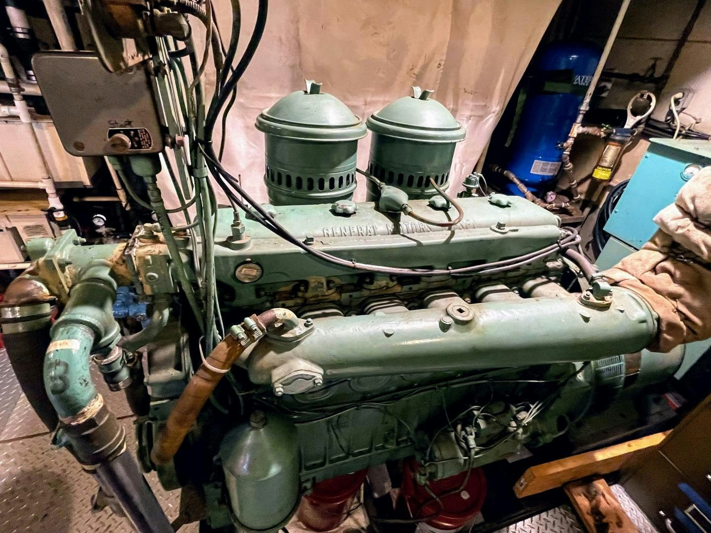 a machine with a large metal cylinder aboard SACAJAWEA Yacht for Sale
