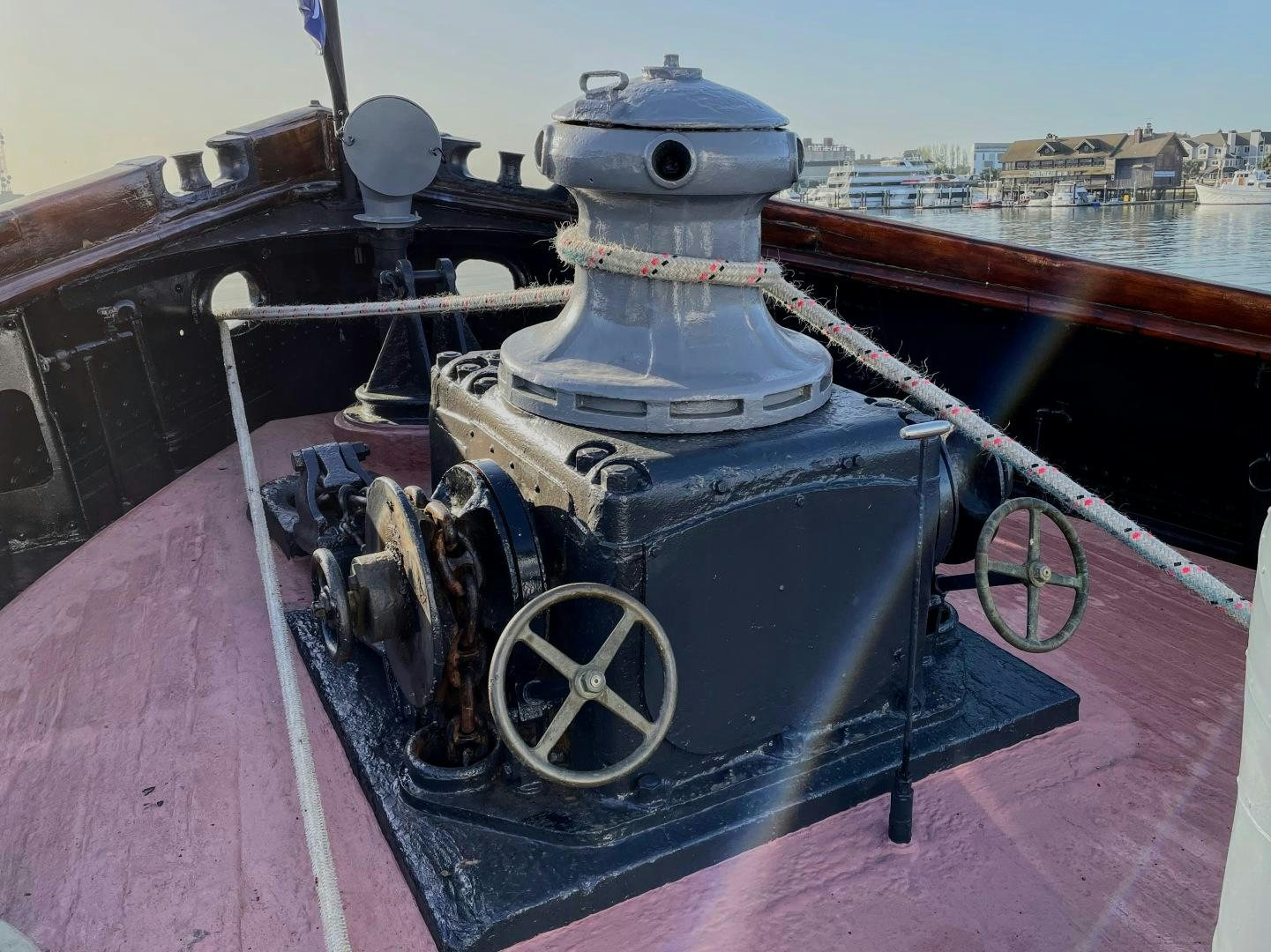 a large military tank on a deck aboard SACAJAWEA Yacht for Sale