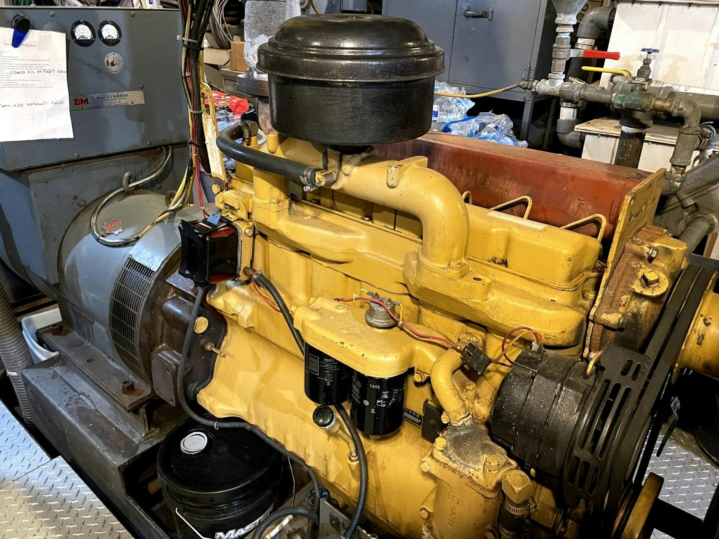 a machine with a large metal cylinder aboard SACAJAWEA Yacht for Sale