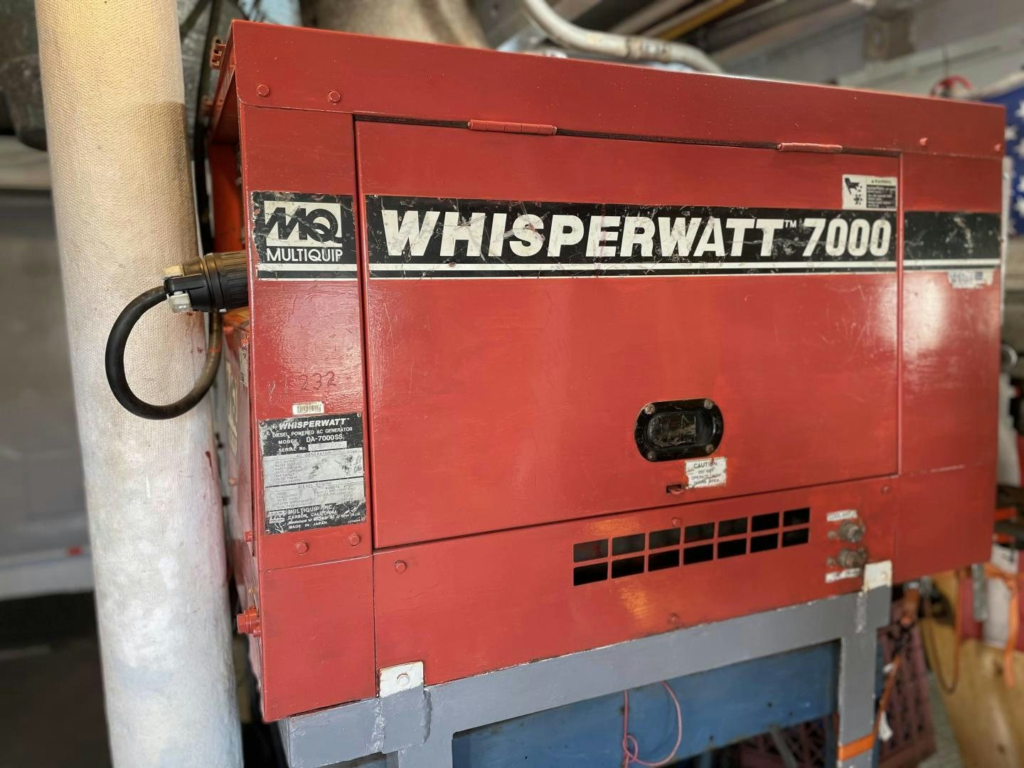 a red box with a white sign aboard SACAJAWEA Yacht for Sale