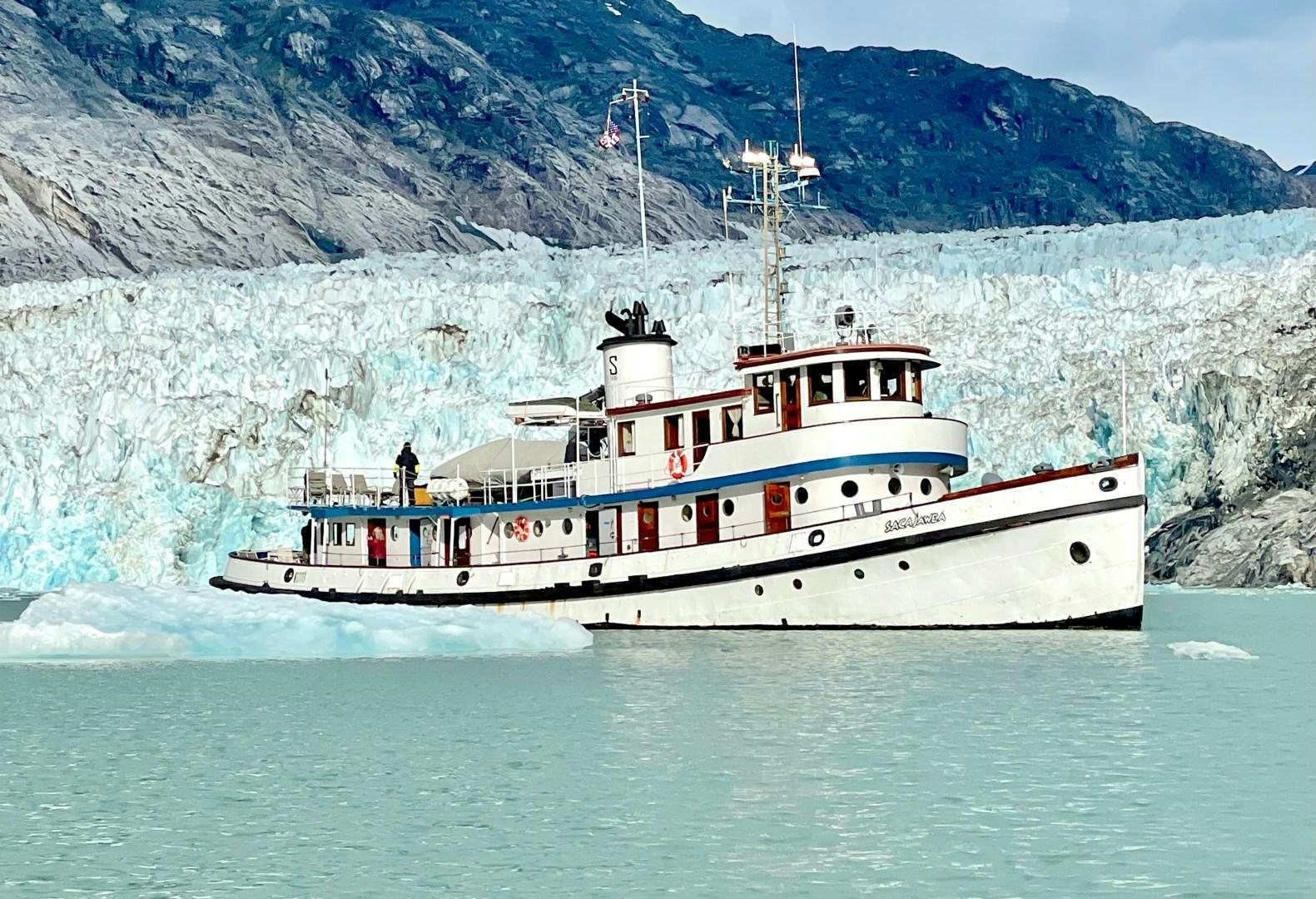 a boat in the water aboard SACAJAWEA Yacht for Sale