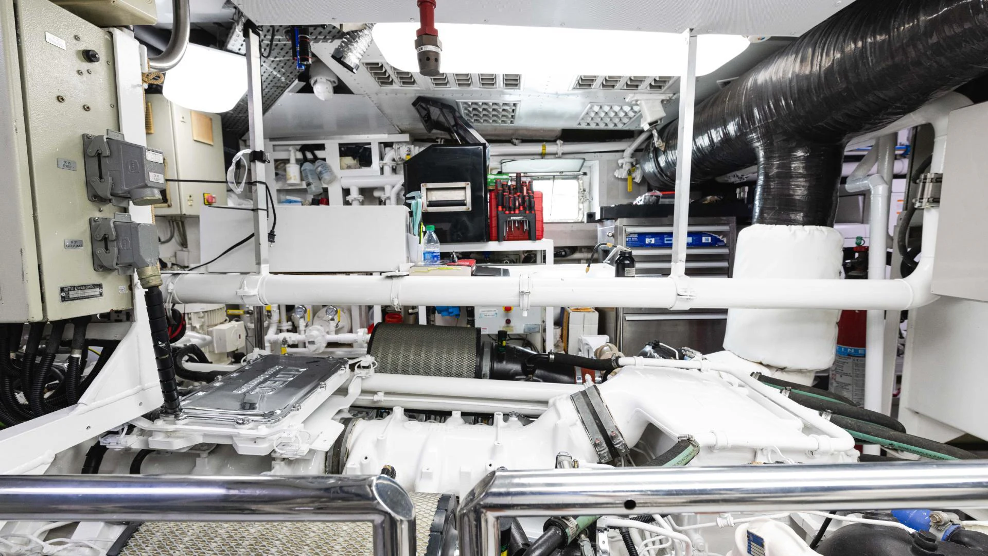 a machine with a large piece of equipment in it aboard ARTHUR’S WAY Yacht for Sale