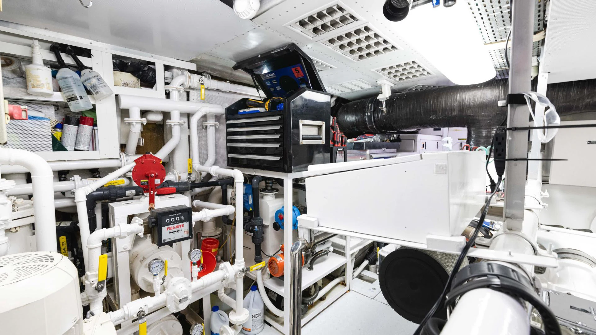 a machine in a factory aboard ARTHUR’S WAY Yacht for Sale