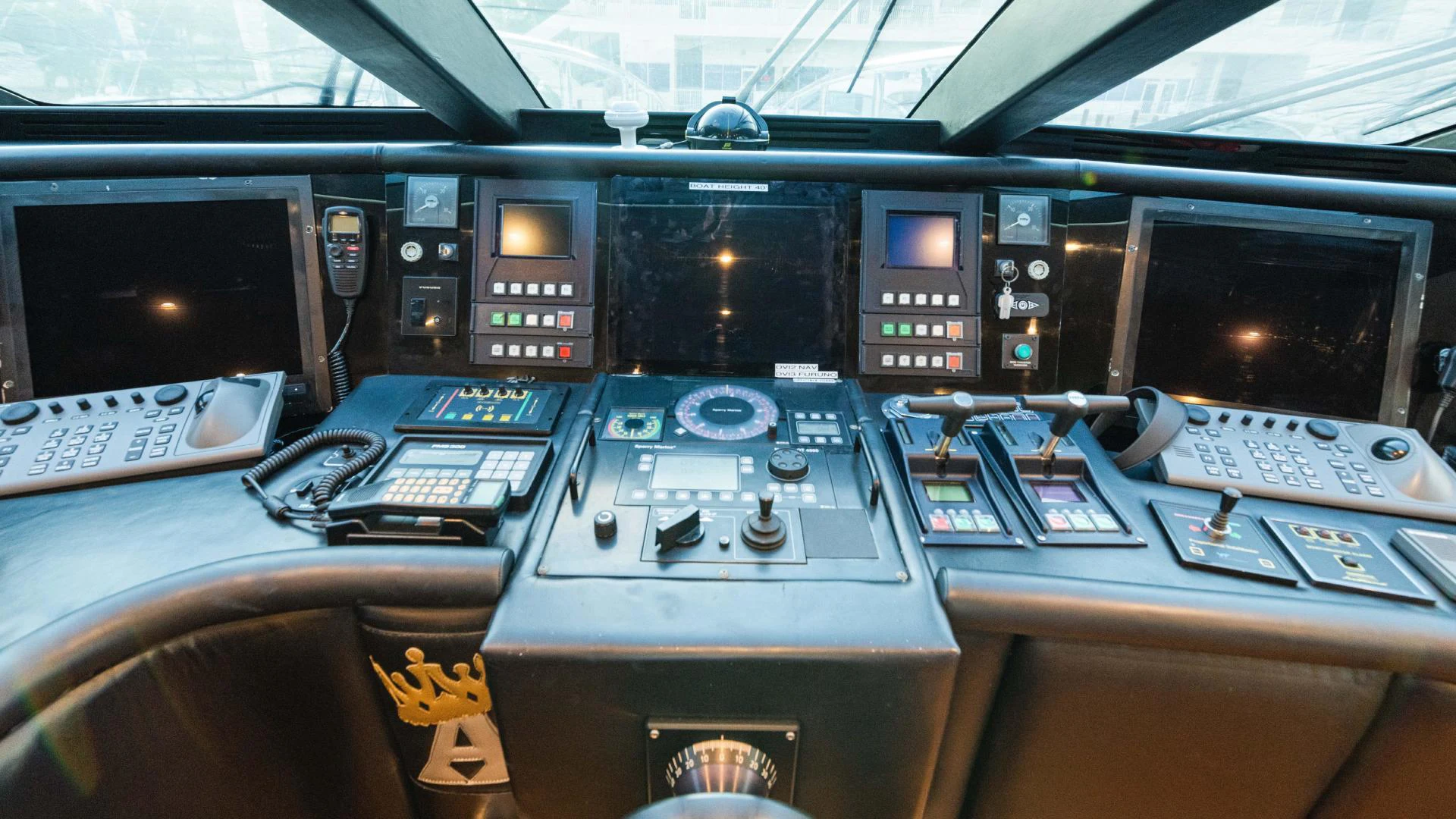 a control panel of a plane aboard ARTHUR’S WAY Yacht for Sale