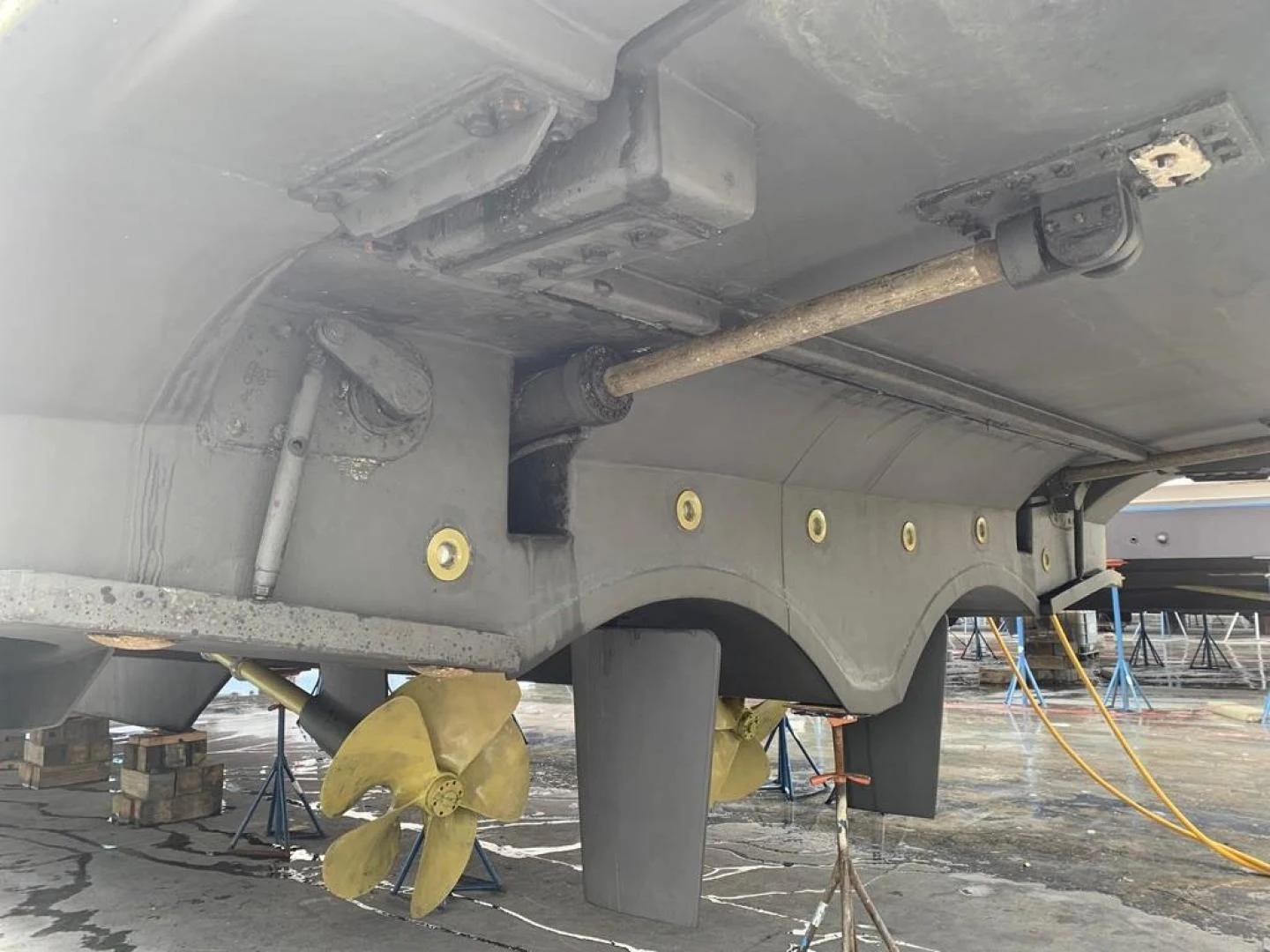 a military jet with a yellow star aboard ARTHUR’S WAY Yacht for Sale