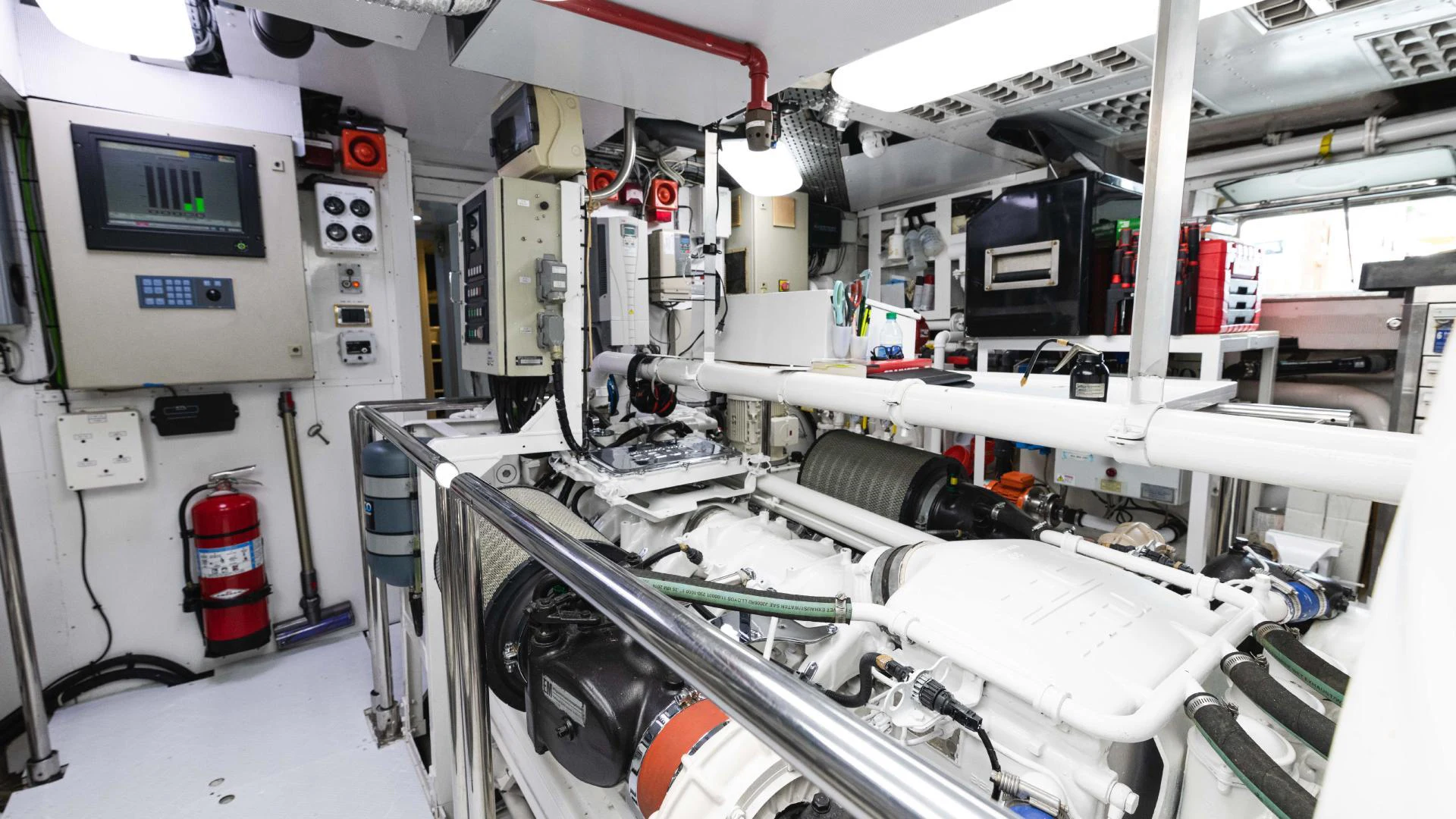 a room with machinery aboard ARTHUR’S WAY Yacht for Sale