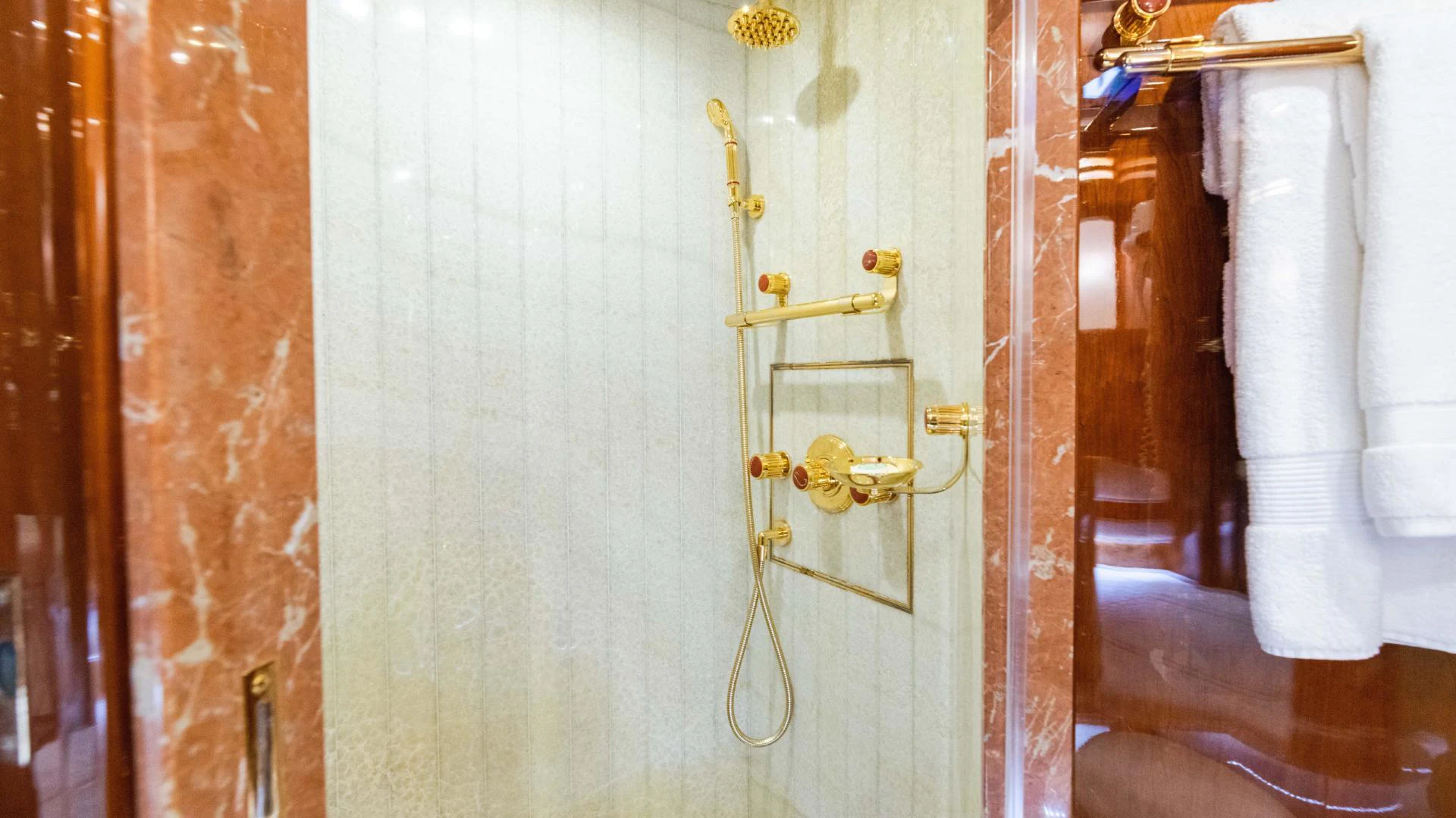 a door with a cross on it aboard ARTHUR’S WAY Yacht for Sale