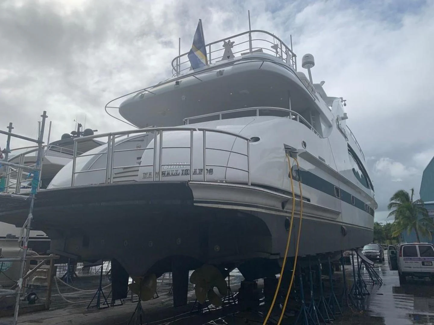 a large white ship aboard ARTHUR’S WAY Yacht for Sale
