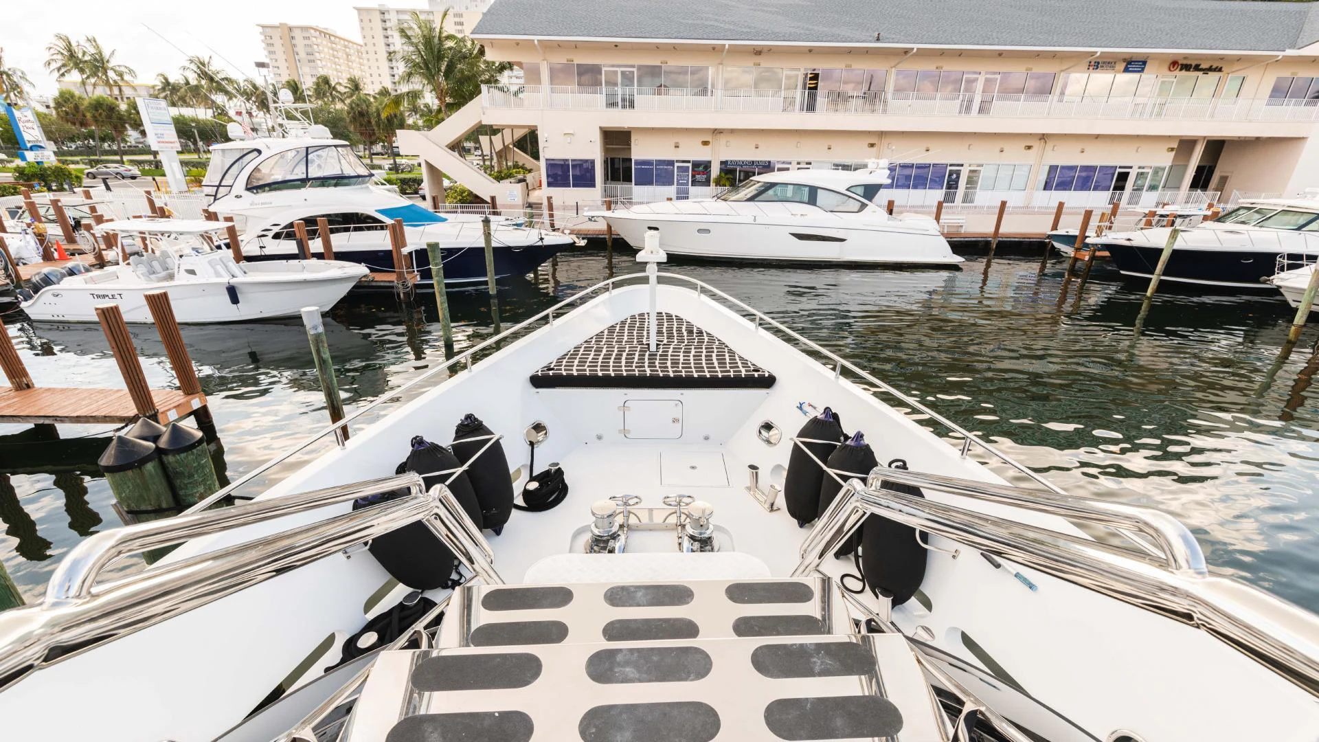 a group of boats are parked in a harbor aboard ARTHUR’S WAY Yacht for Sale