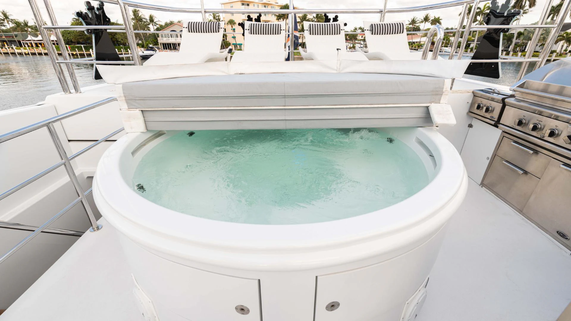 a pool in a room aboard ARTHUR’S WAY Yacht for Sale