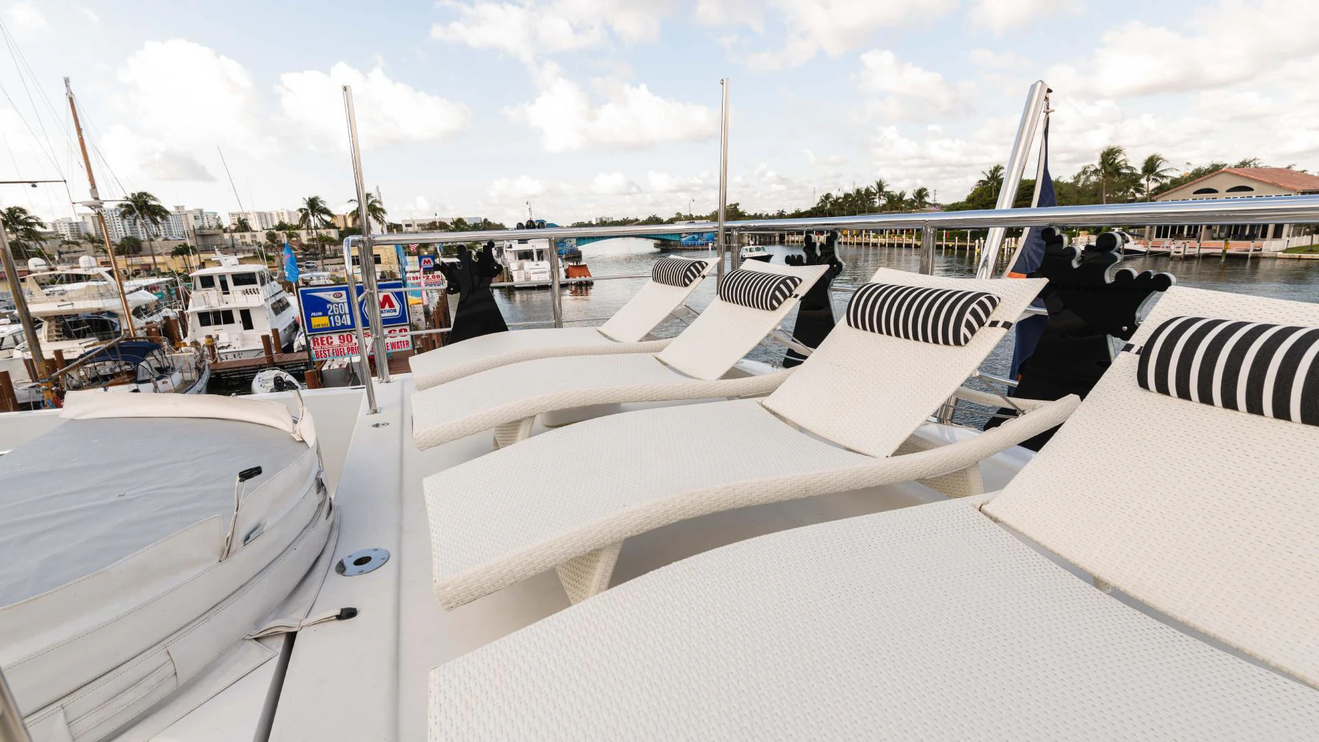 a group of boats in a harbor aboard ARTHUR’S WAY Yacht for Sale
