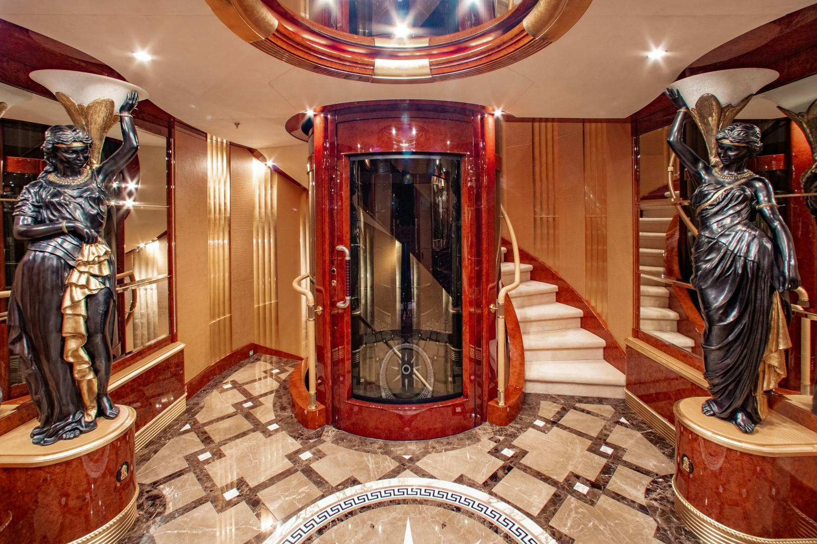 statues in a room aboard SORRENTO Yacht for Sale