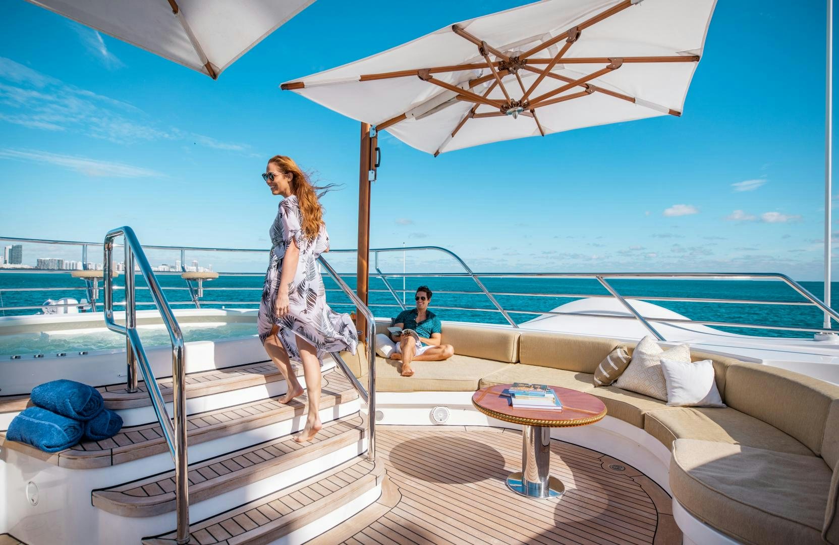 a person standing on a boat aboard SORRENTO Yacht for Sale