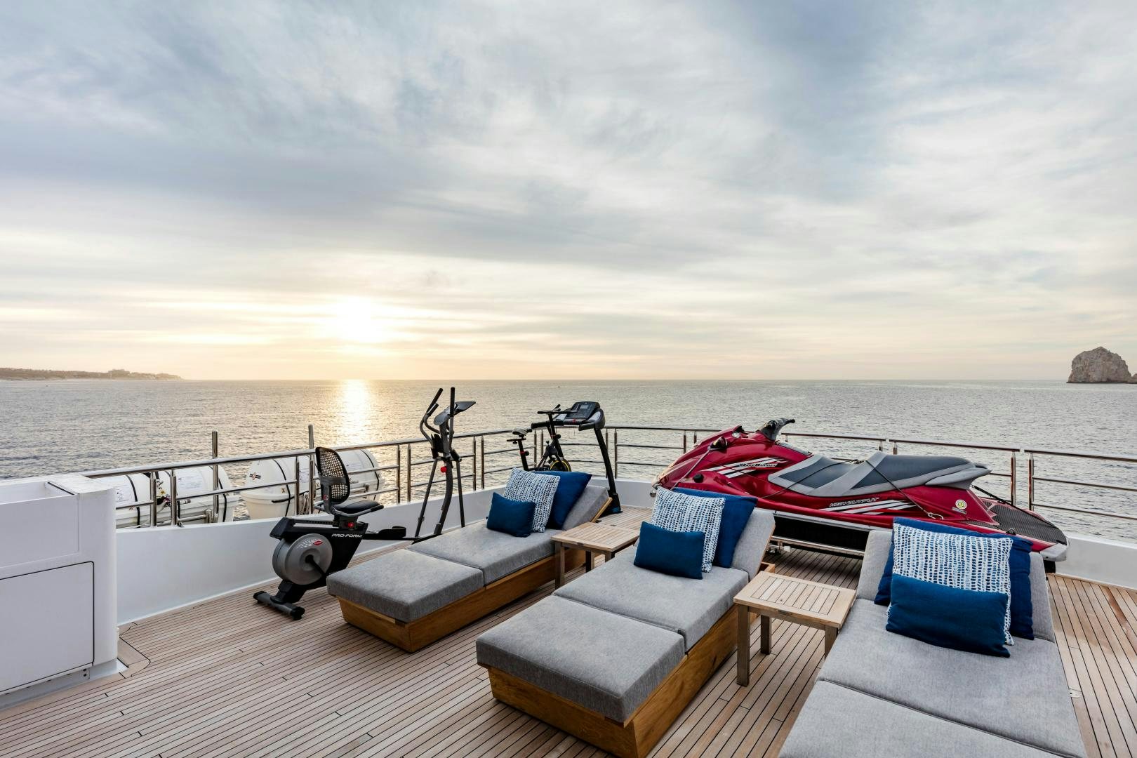 a deck with boats on it aboard CHAMPAGNE SEAS Yacht for Sale