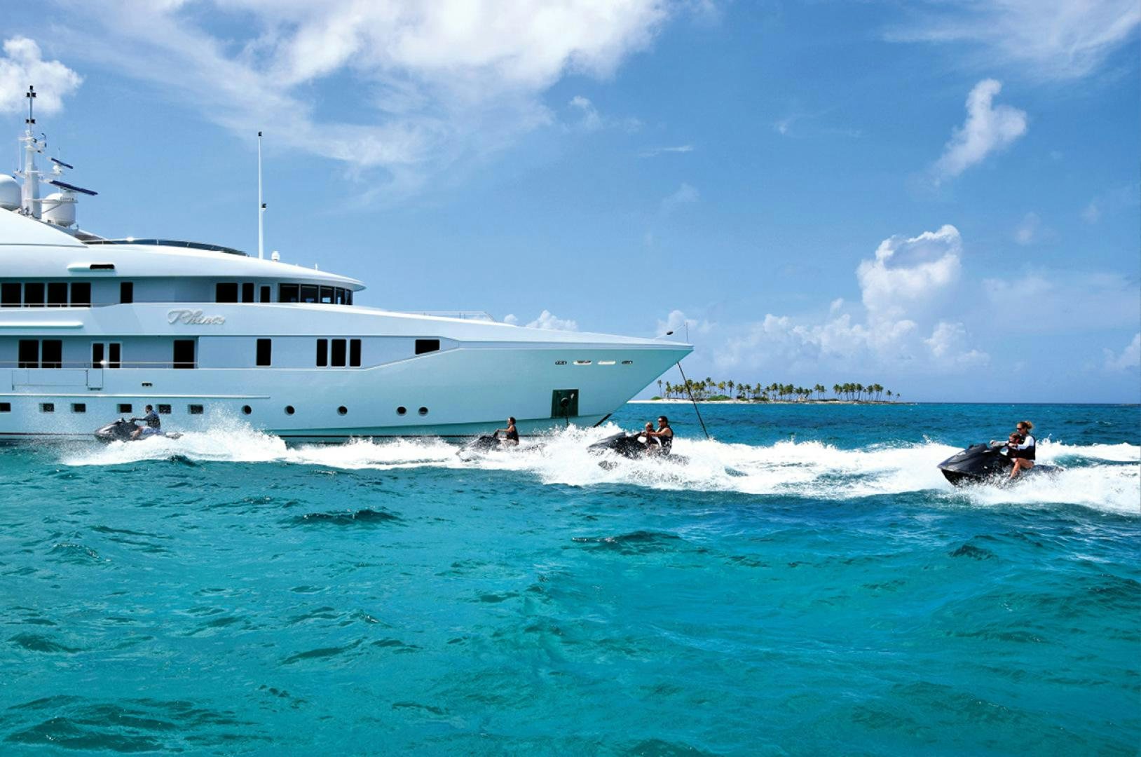 a boat and a boat in the water aboard RHINO Yacht for Sale