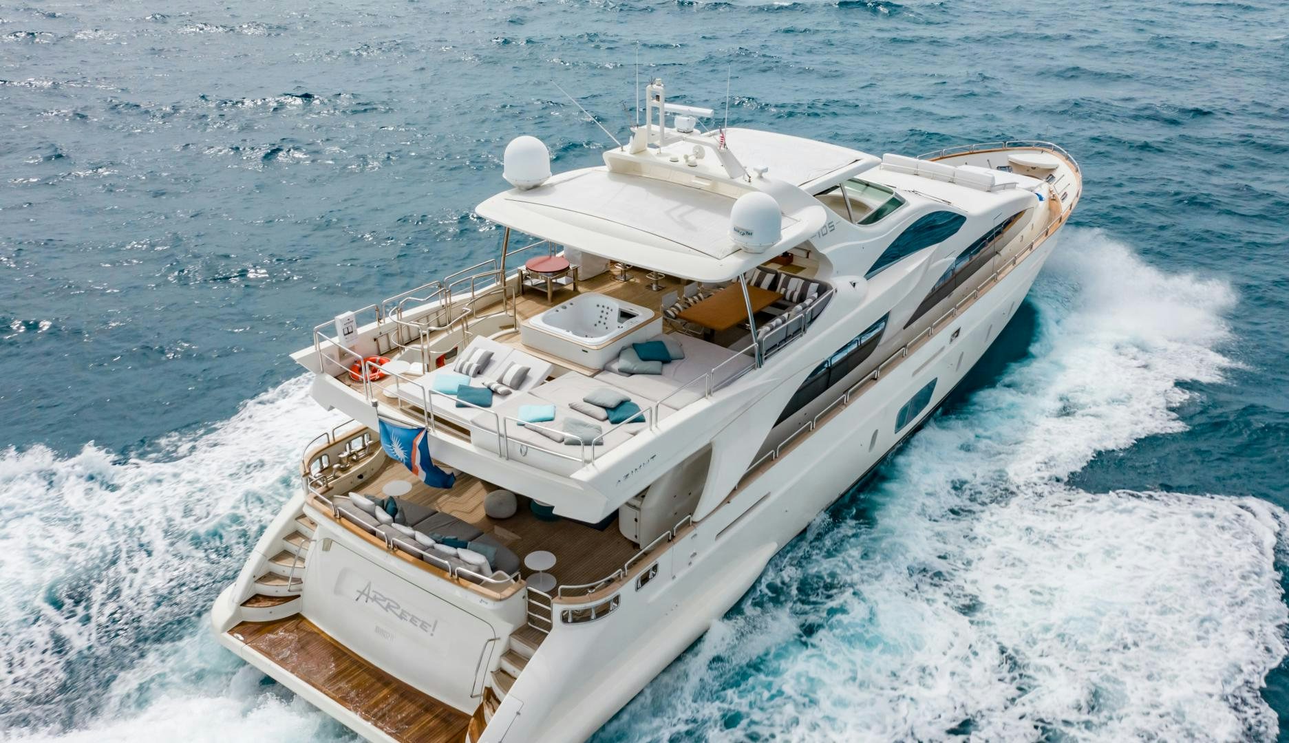 a boat on the water aboard ARREEE! Yacht for Sale