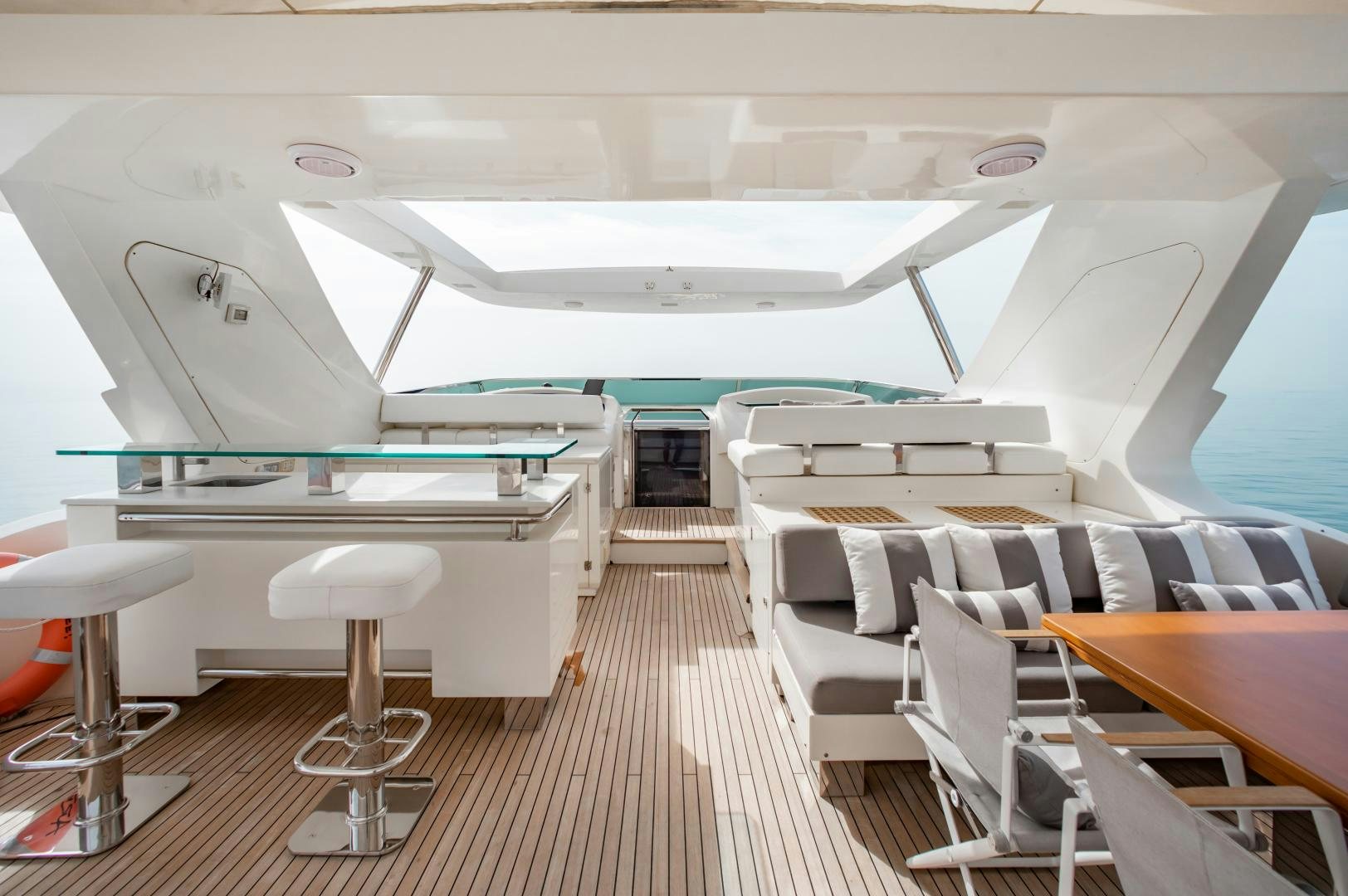 a boat with a pool table aboard ARREEE! Yacht for Sale