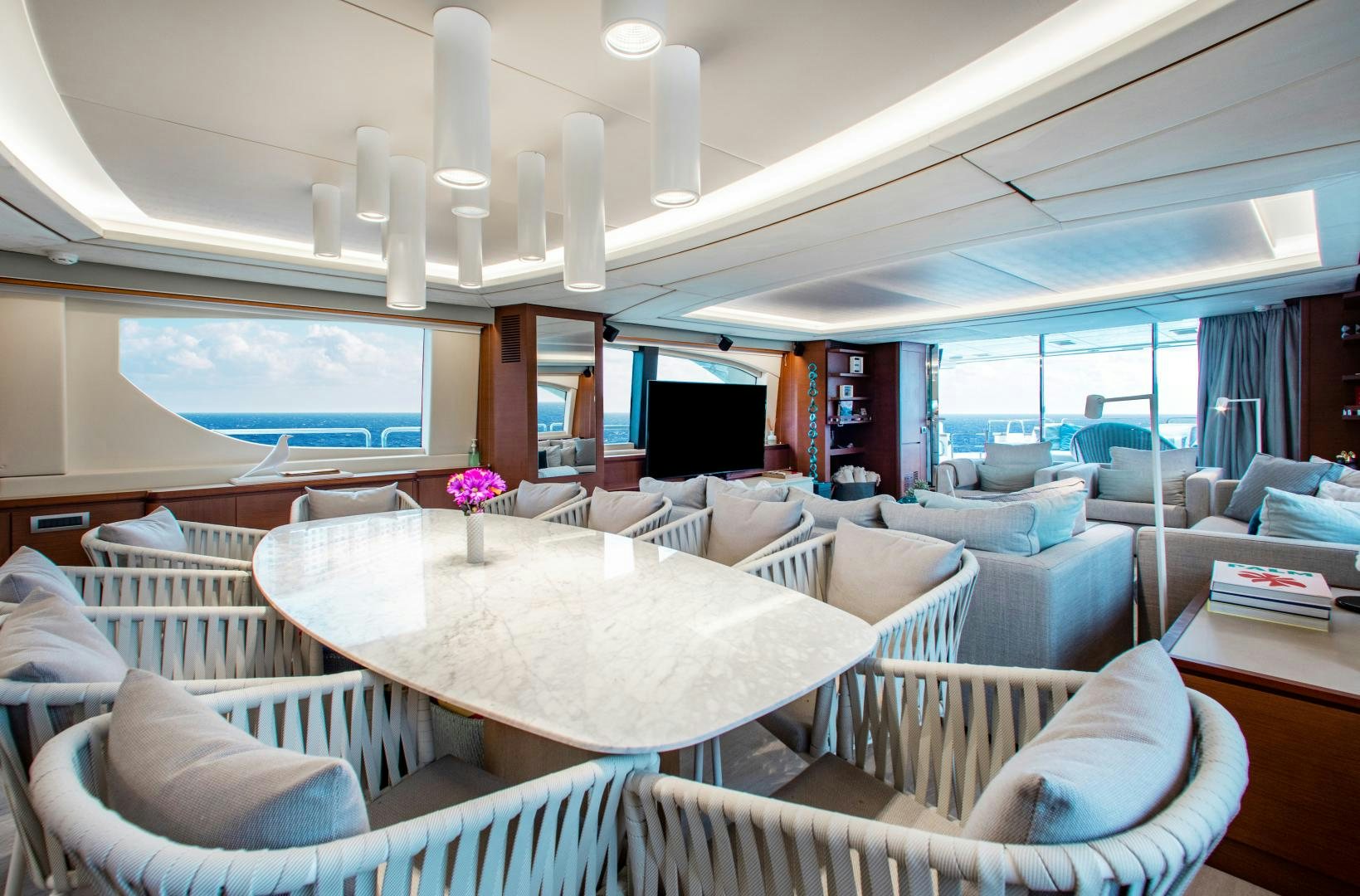 inside of a boat aboard ARREEE! Yacht for Sale