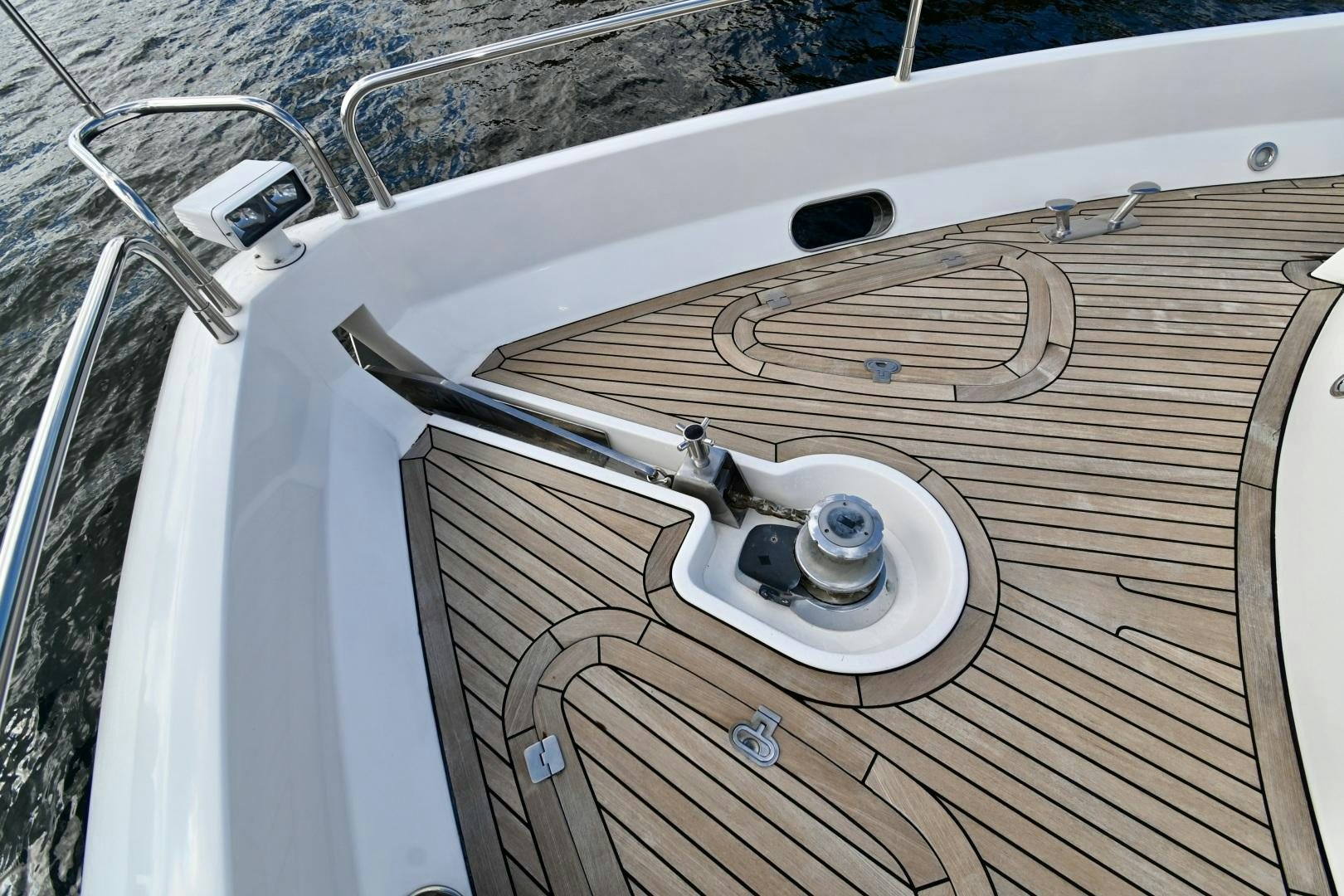 a white boat with a metal frame aboard BELLA Yacht for Sale