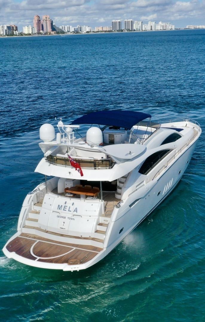 a white boat in the water aboard BELLA Yacht for Sale