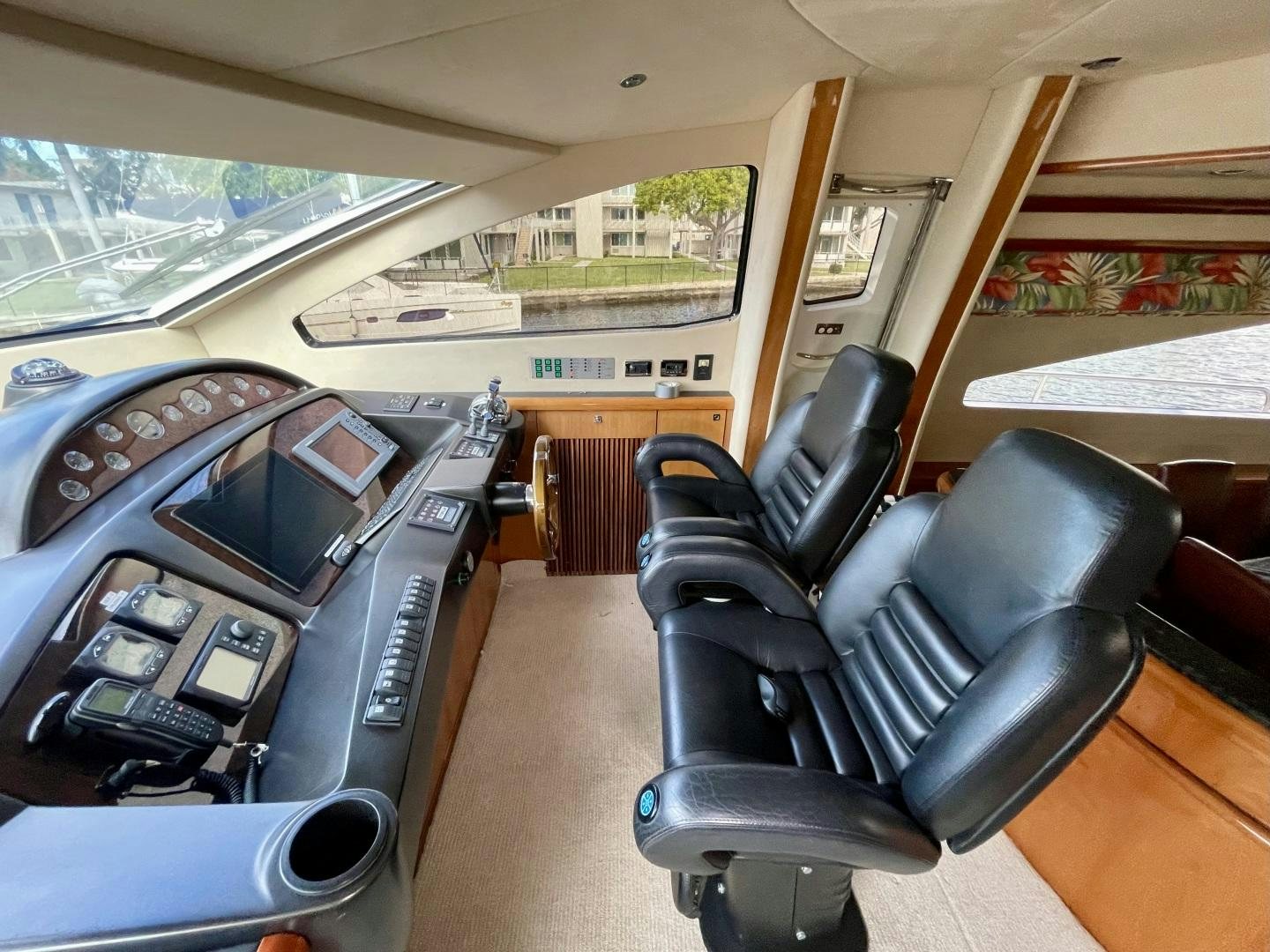 a room with a desk and a printer aboard BELLA Yacht for Sale