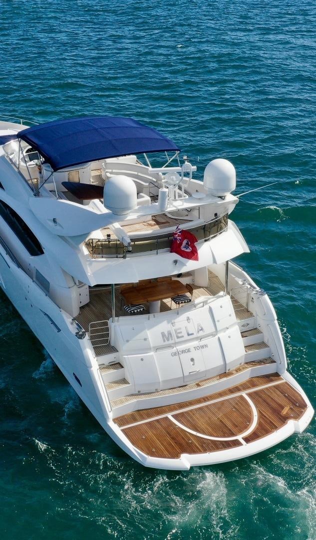 a white boat in the water aboard BELLA Yacht for Sale