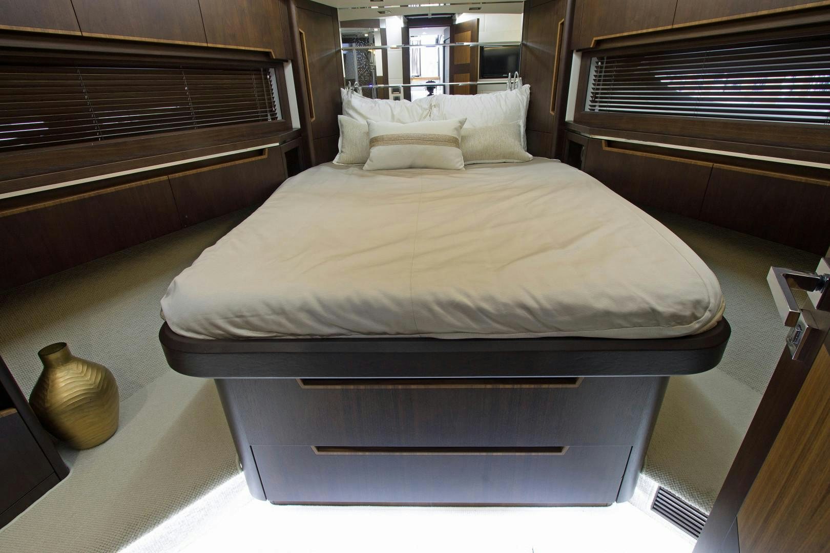 a bed in a room aboard MOODSWING Yacht for Sale