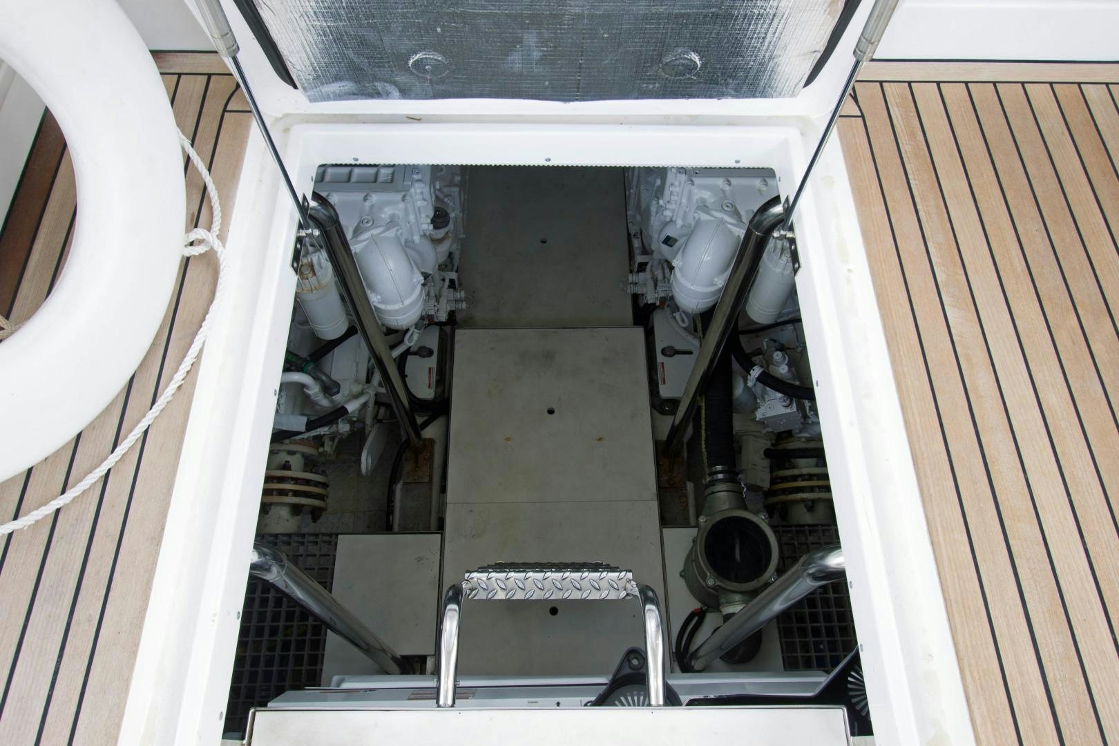 a machine with a metal frame aboard MOODSWING Yacht for Sale