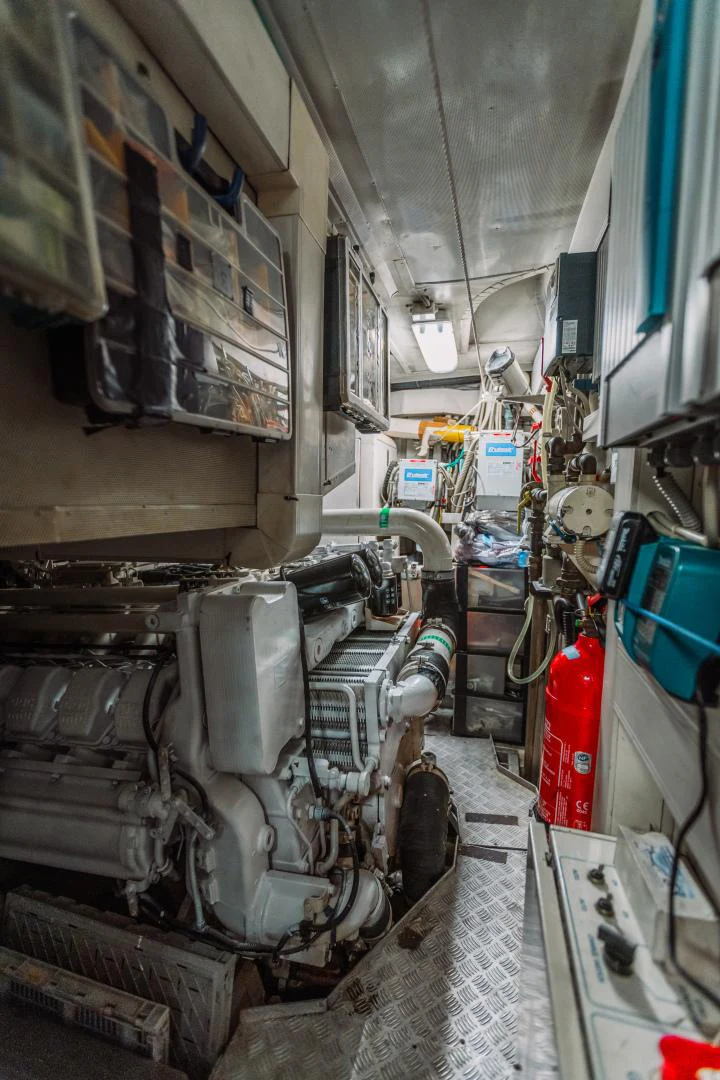 a large machine in a factory aboard NAMI Yacht for Sale