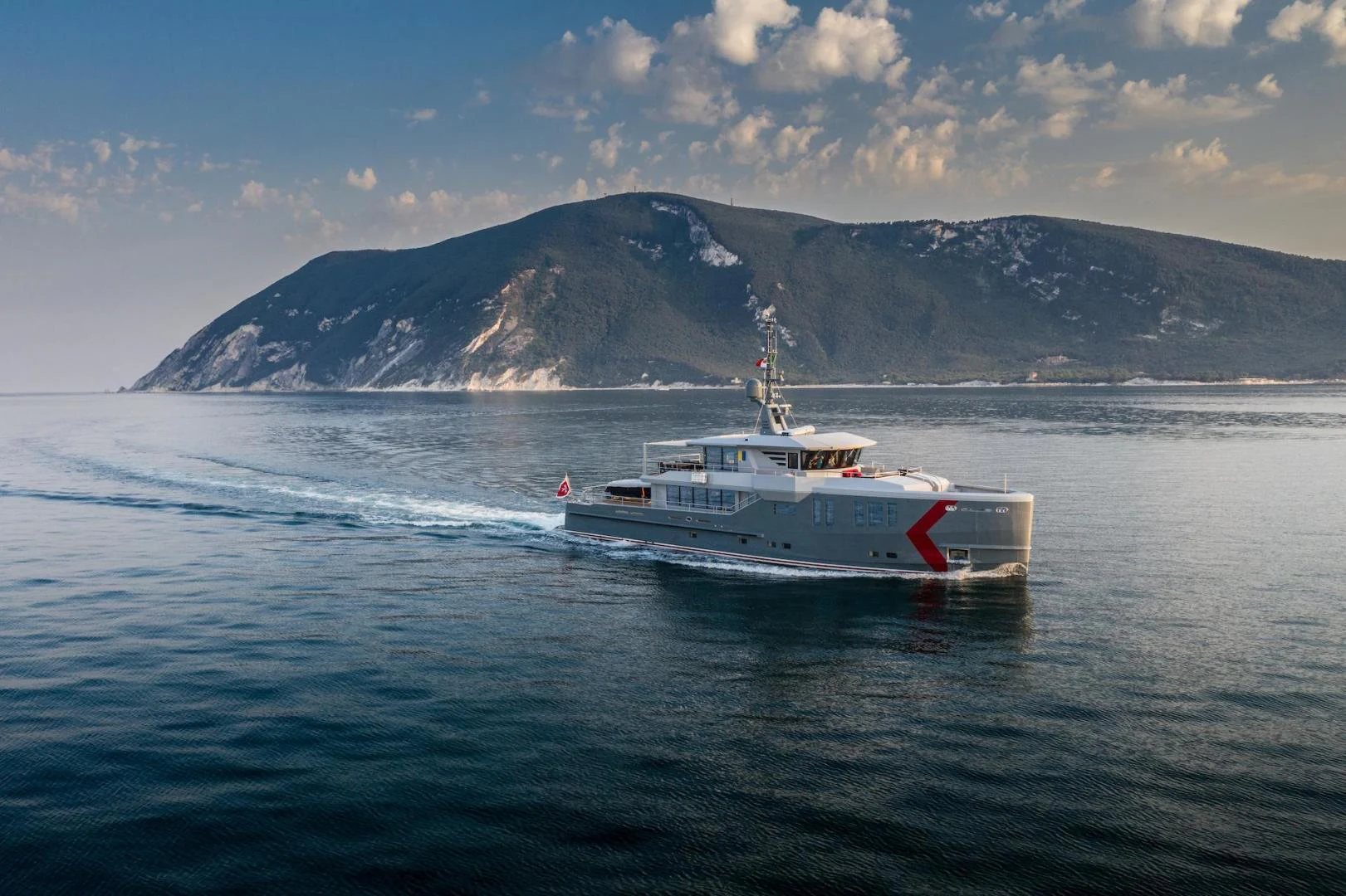 a boat in the water aboard ATOM Yacht for Sale