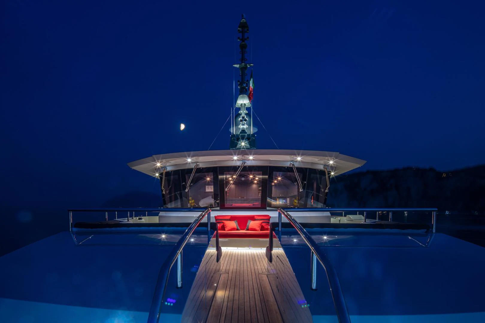 a boat on a body of water aboard ATOM Yacht for Sale