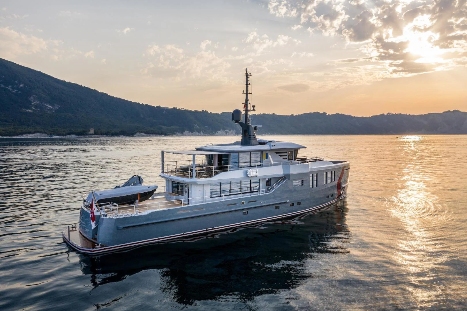 a boat on the water aboard ATOM Yacht for Sale