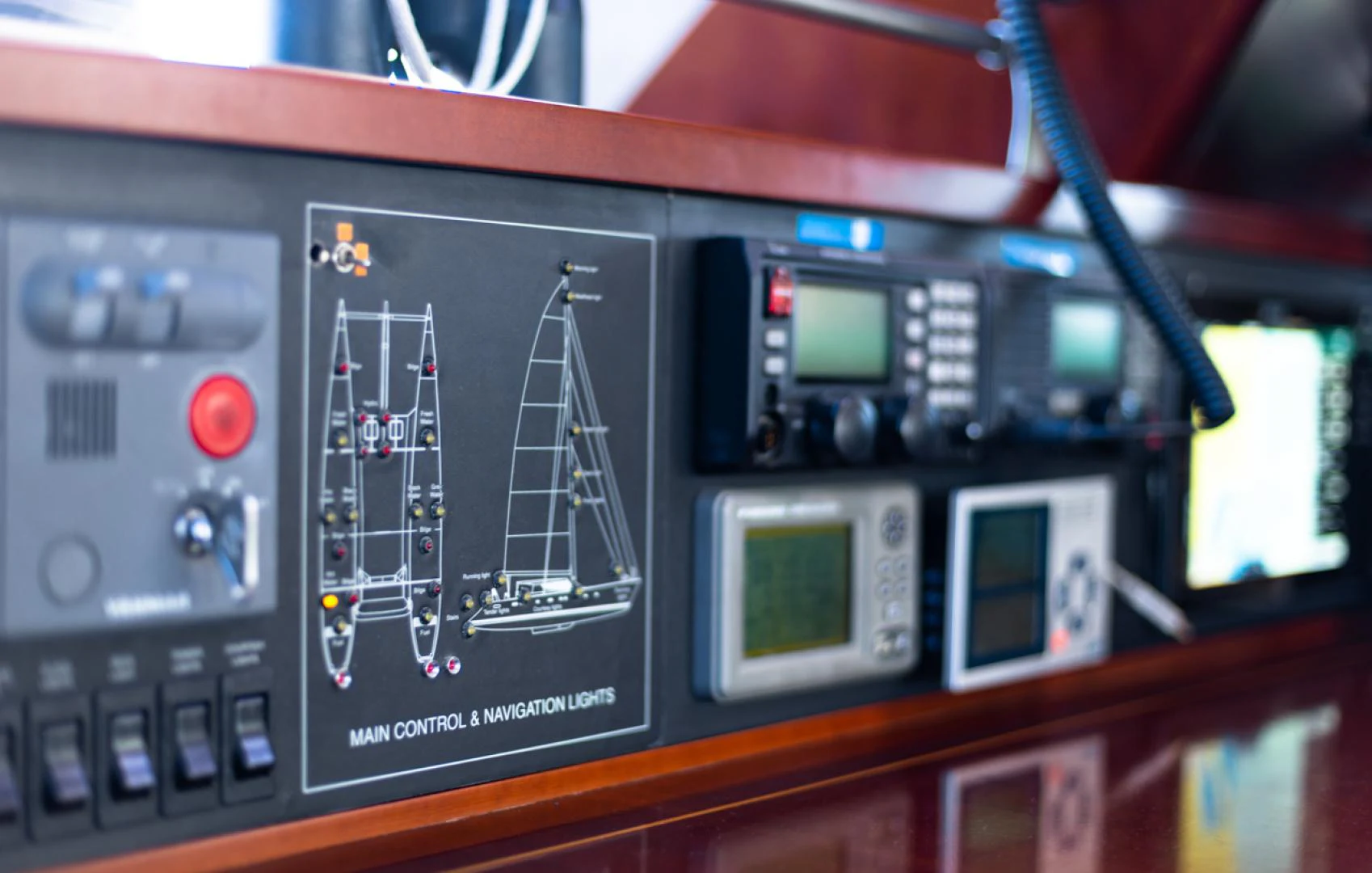 a group of electronic devices aboard AZIZAM Yacht for Sale